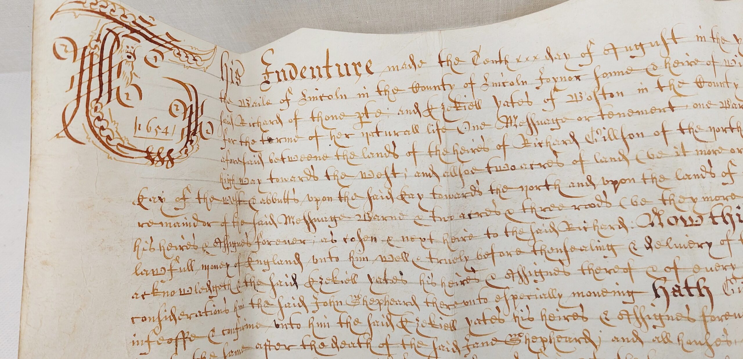 1654 Indenture With Wax Seal - Image 10