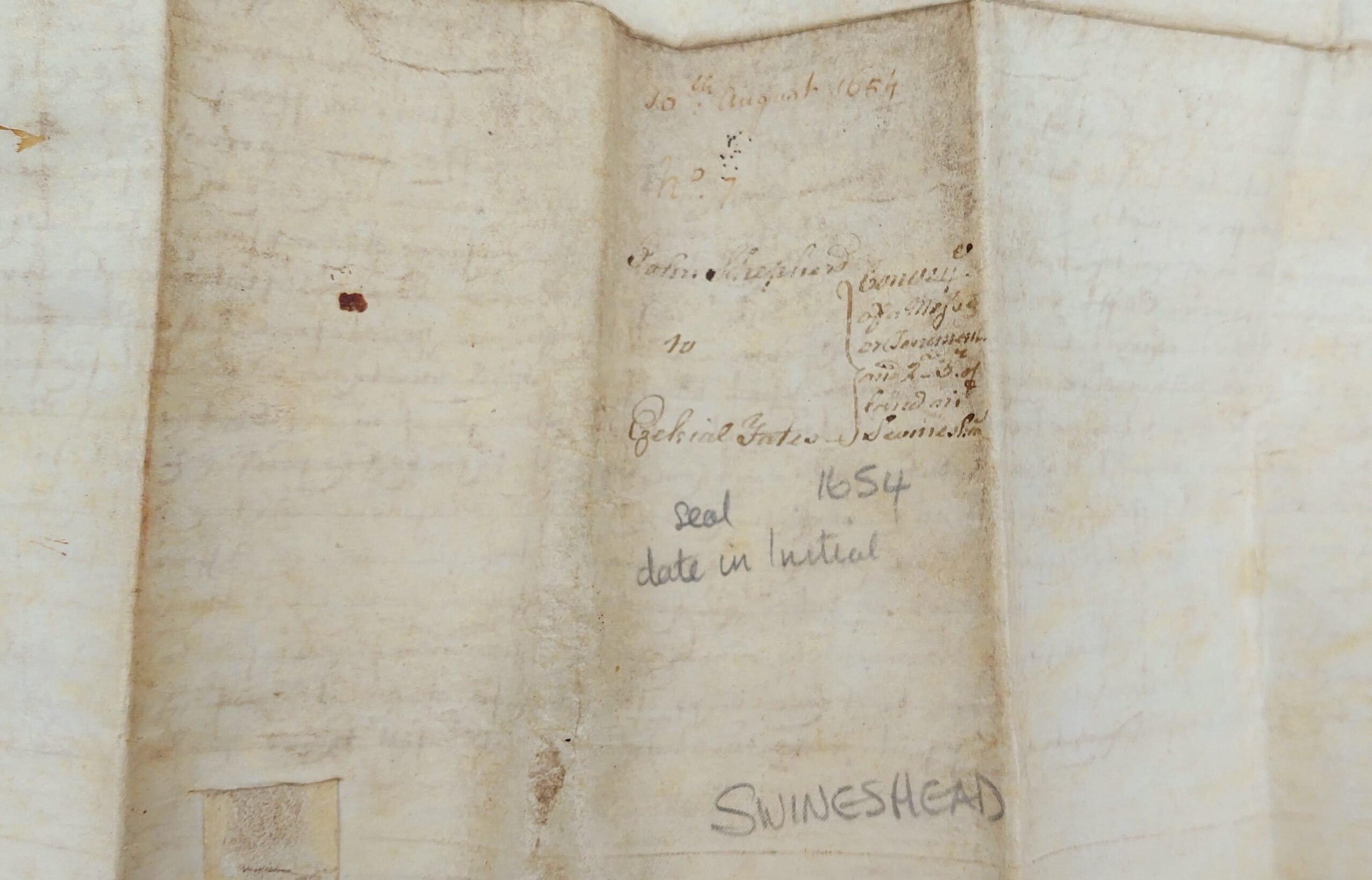 1654 Indenture With Wax Seal - Image 5