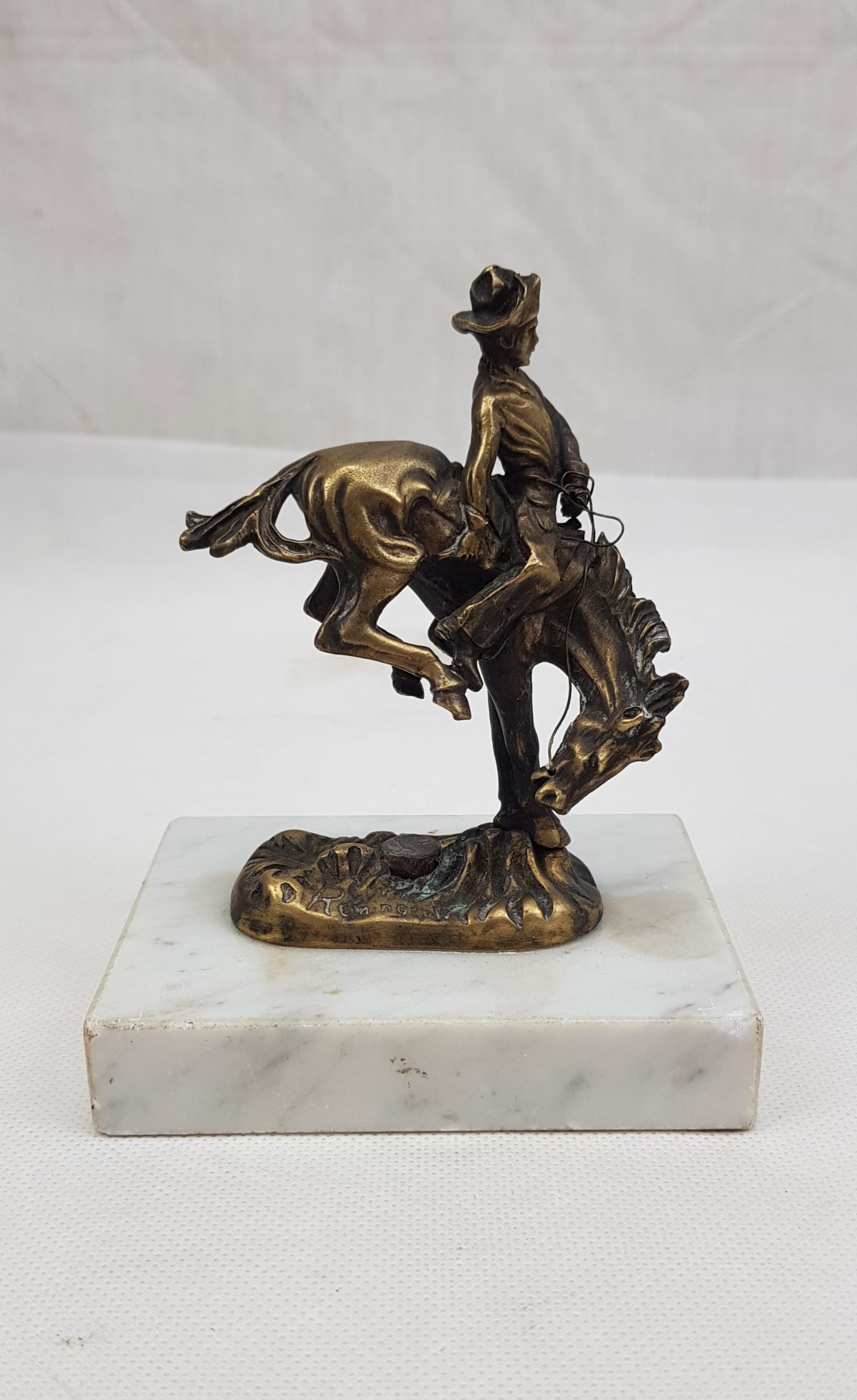 1940s Remington Bronze Cowboy Car Mascot - Image 3