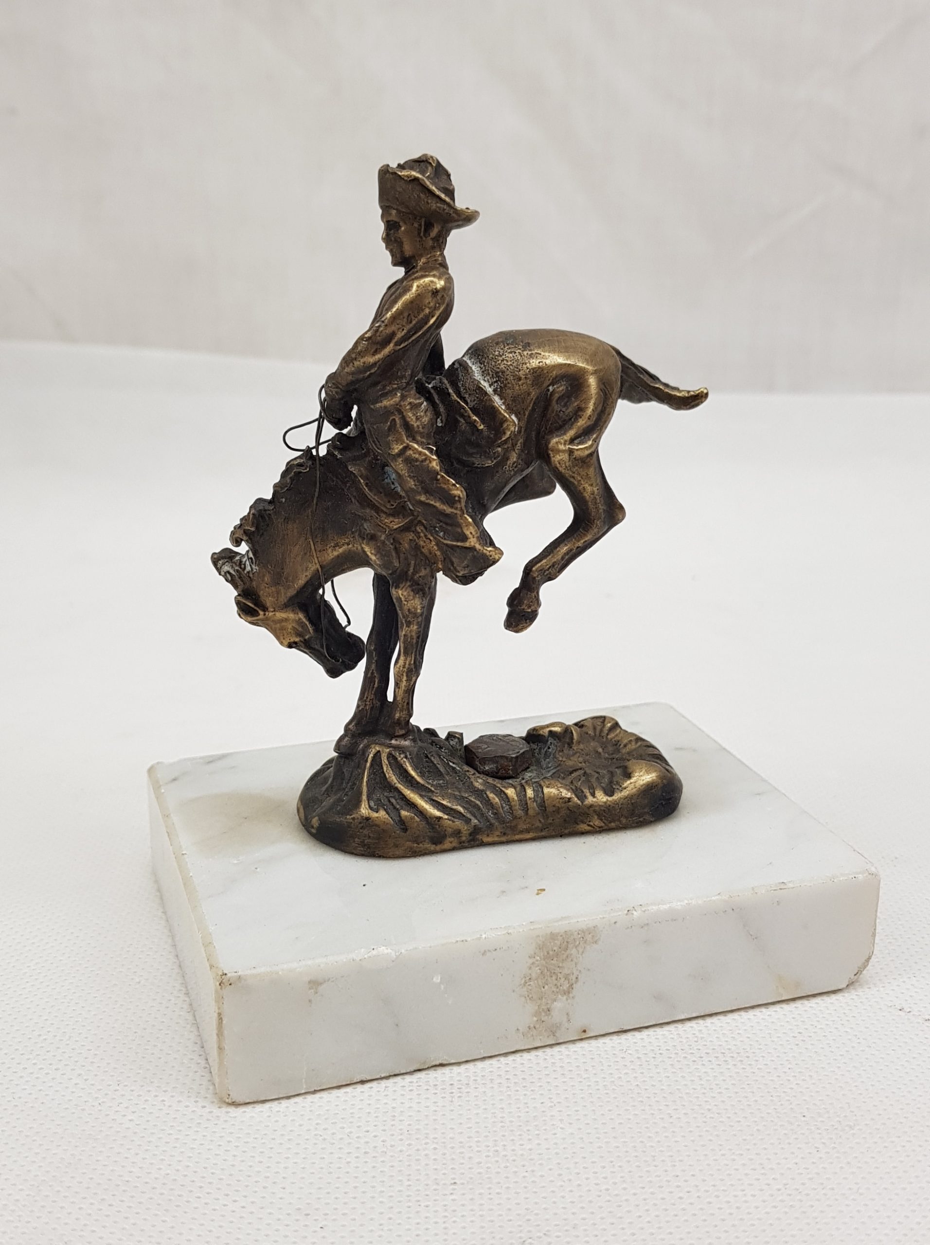 1940s Remington Bronze Cowboy Car Mascot - Image 2