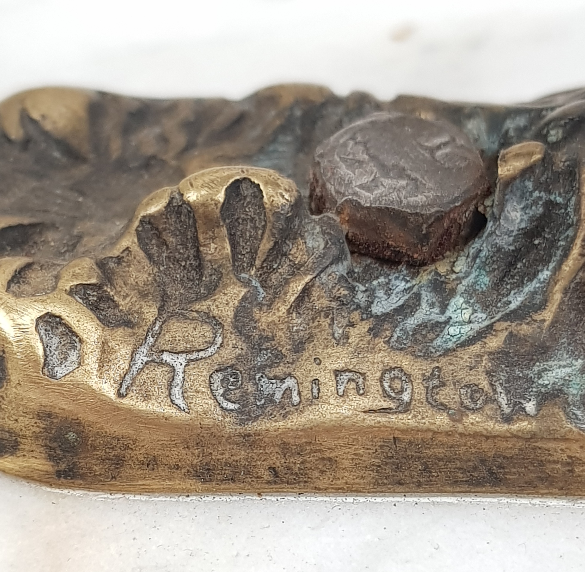 1940s Remington Bronze Cowboy Car Mascot - Image 4