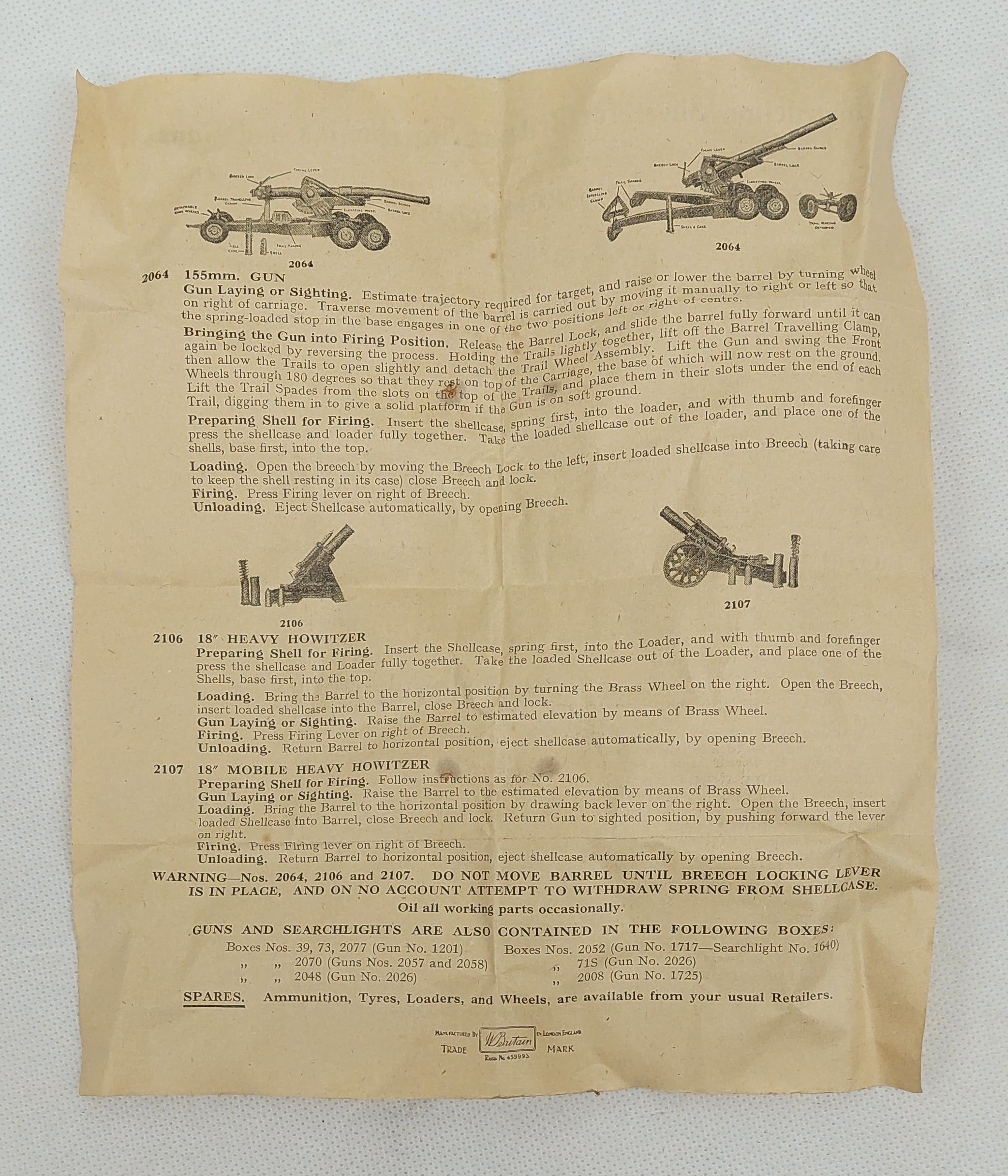Britains Military Equipment Royal Artillery Gun No. 1201 - Image 6
