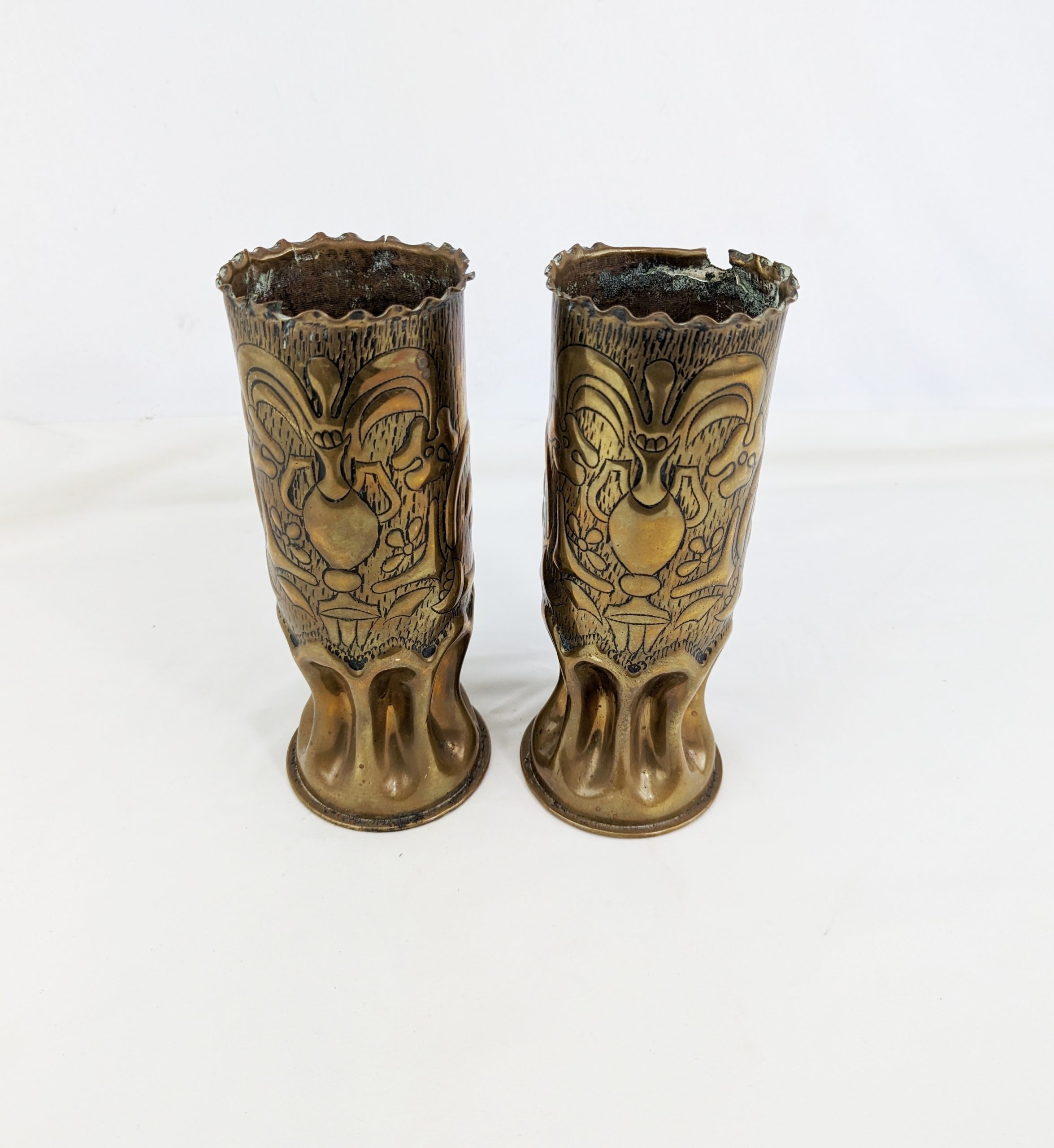 WW1 Artillery Shell Trench Art Vases