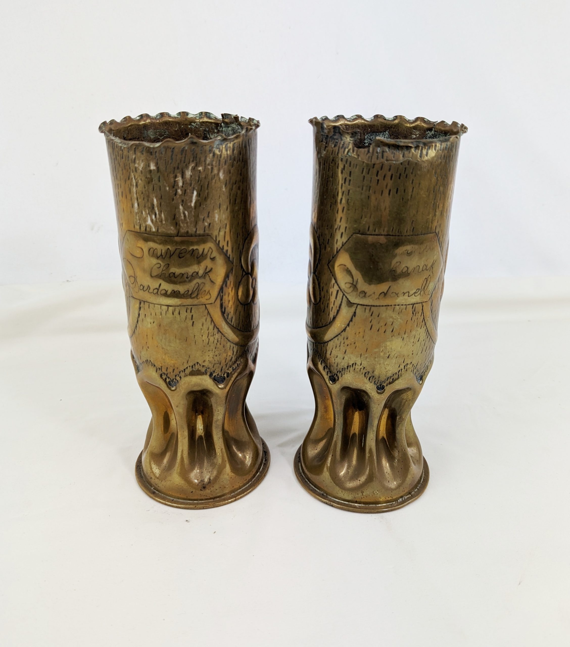 WW1 Artillery Shell Trench Art Vases - Image 3