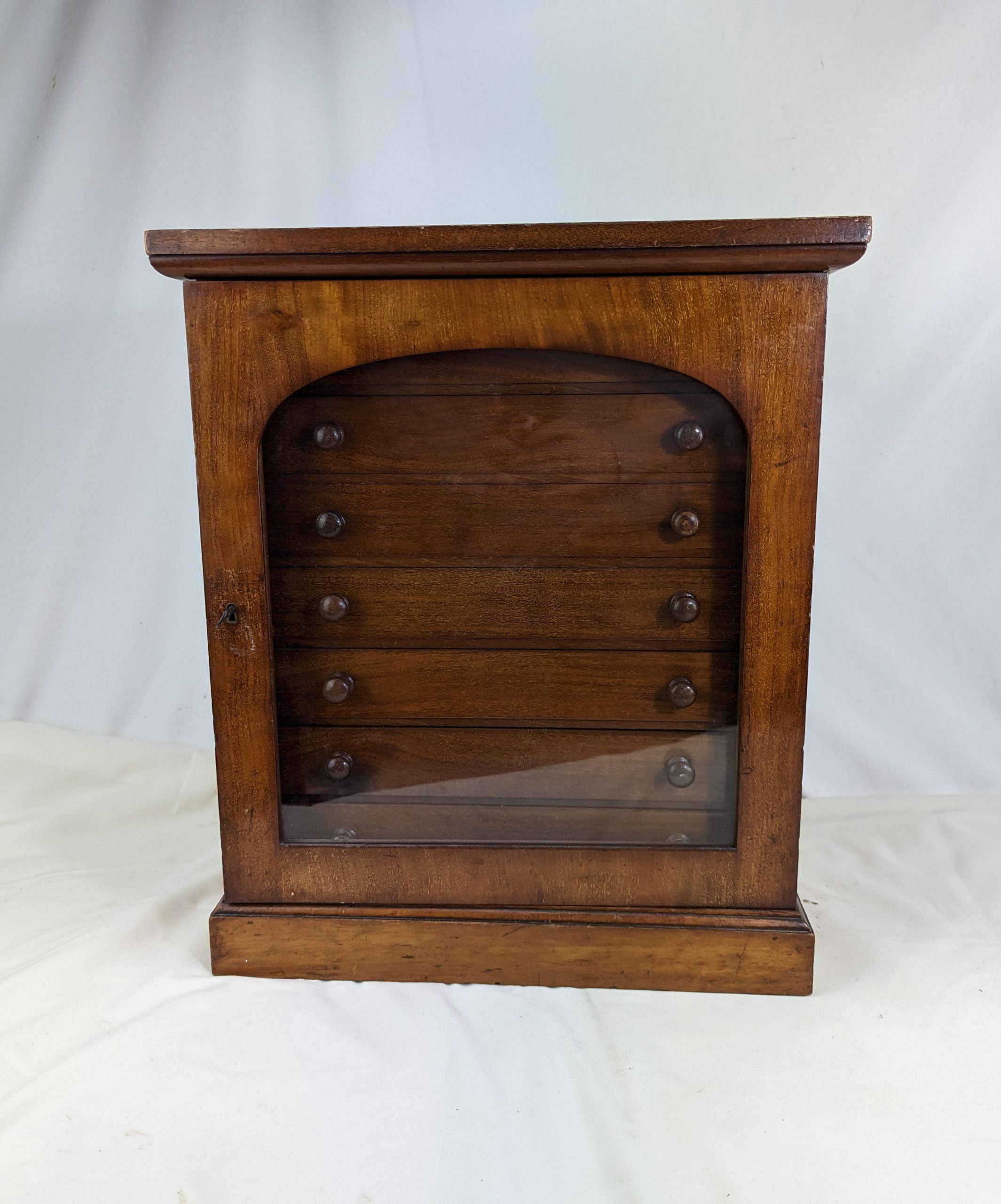 Stained Mahogany Collector’s Cabinet