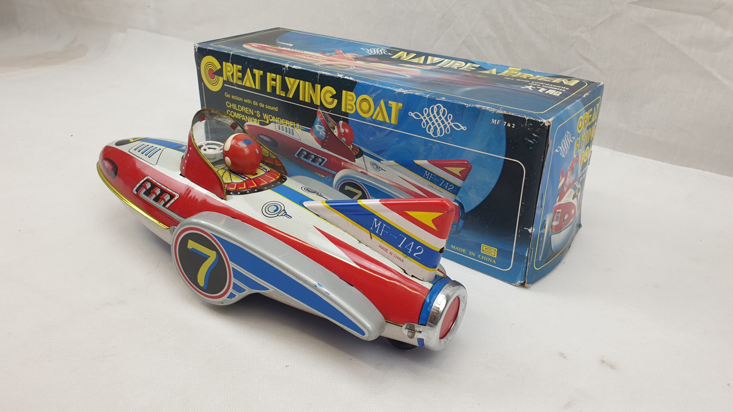 Vintage 1980s Chinese Tinplate Great Flying Boat #3 - Image 7