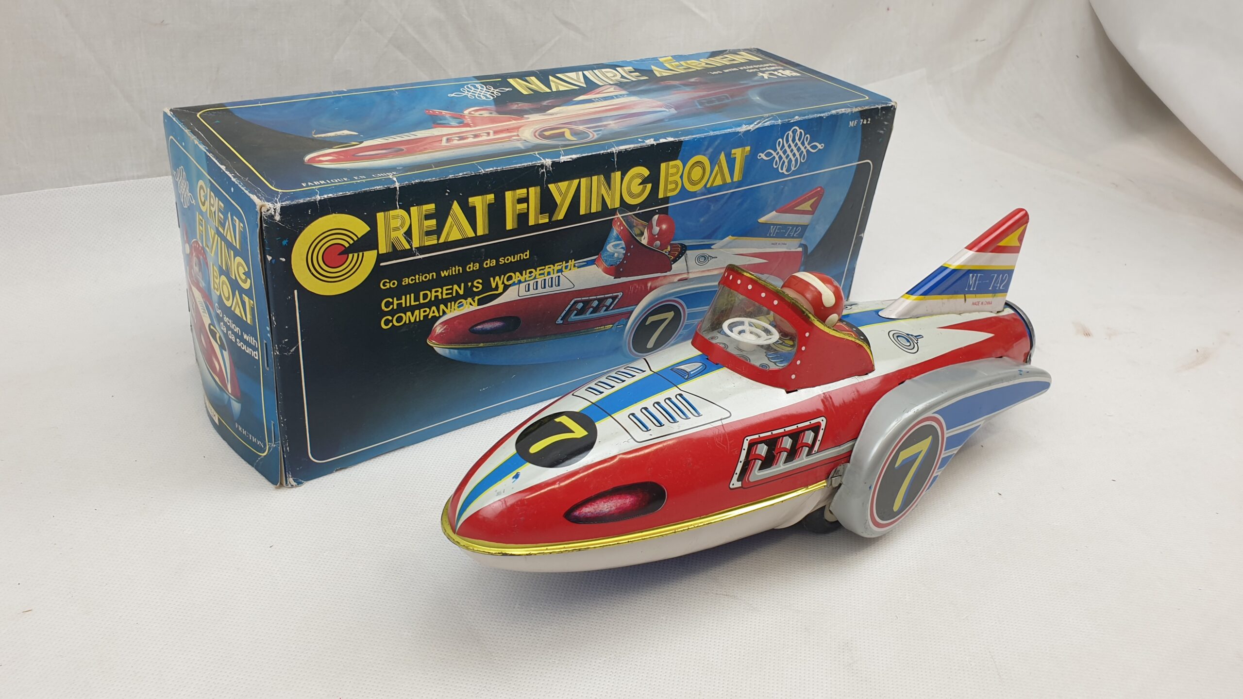 Vintage 1980s Chinese Tinplate Great Flying Boat #3 - Image 6