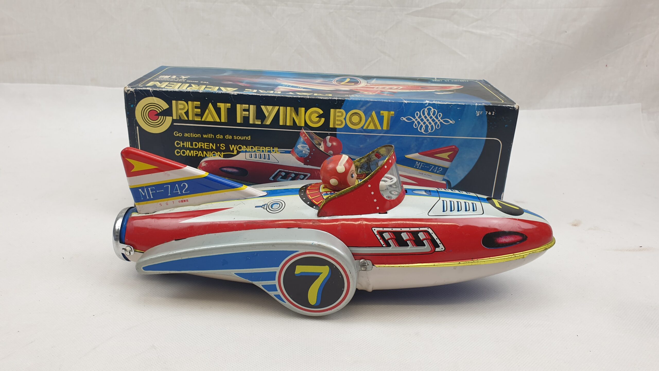 Vintage 1980s Chinese Tinplate Great Flying Boat #3 - Image 5