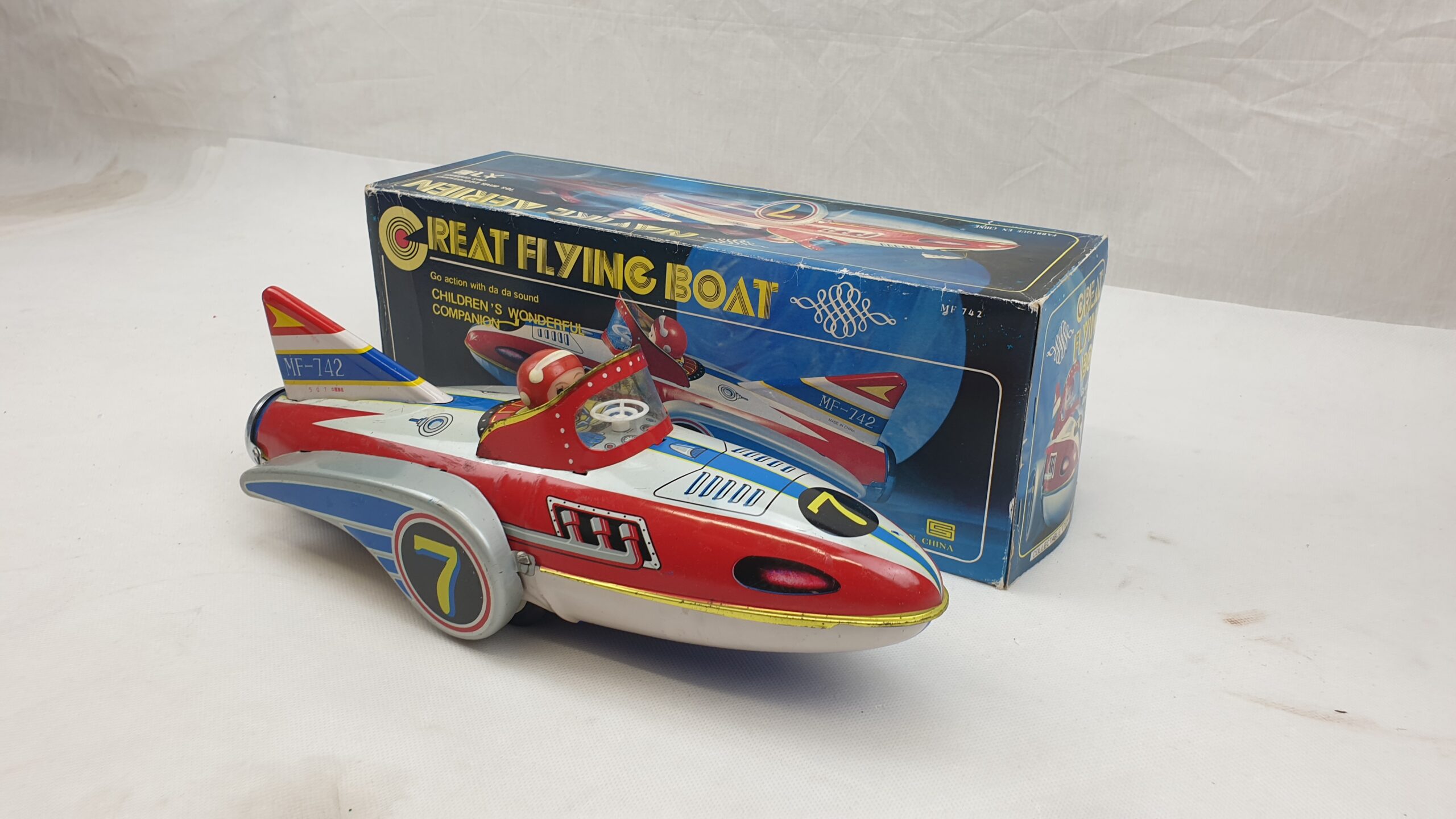 Vintage 1980s Chinese Tinplate Great Flying Boat #3 - Image 4