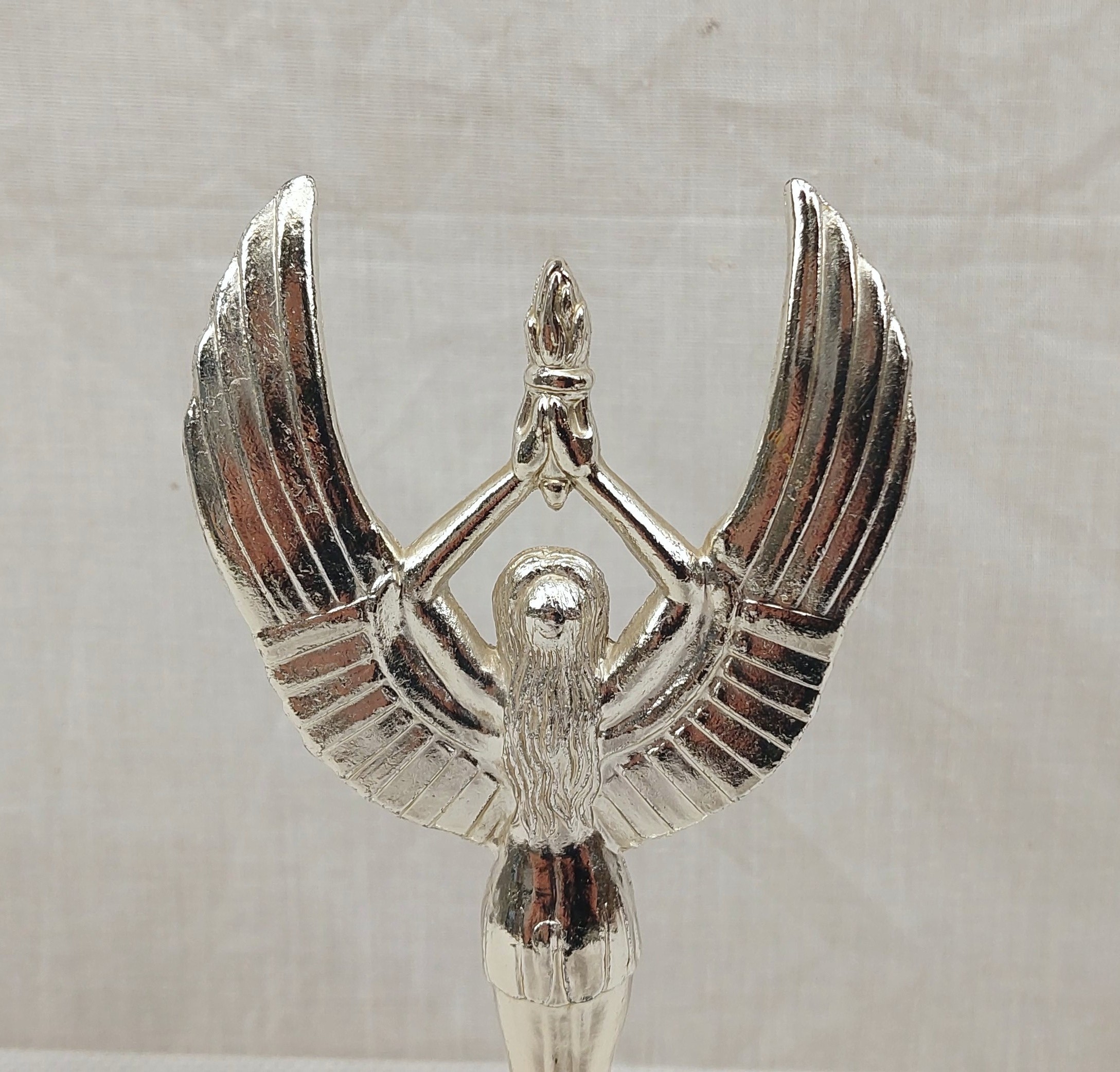 1970s Chromed Winged Lady Car Mascot - Image 2