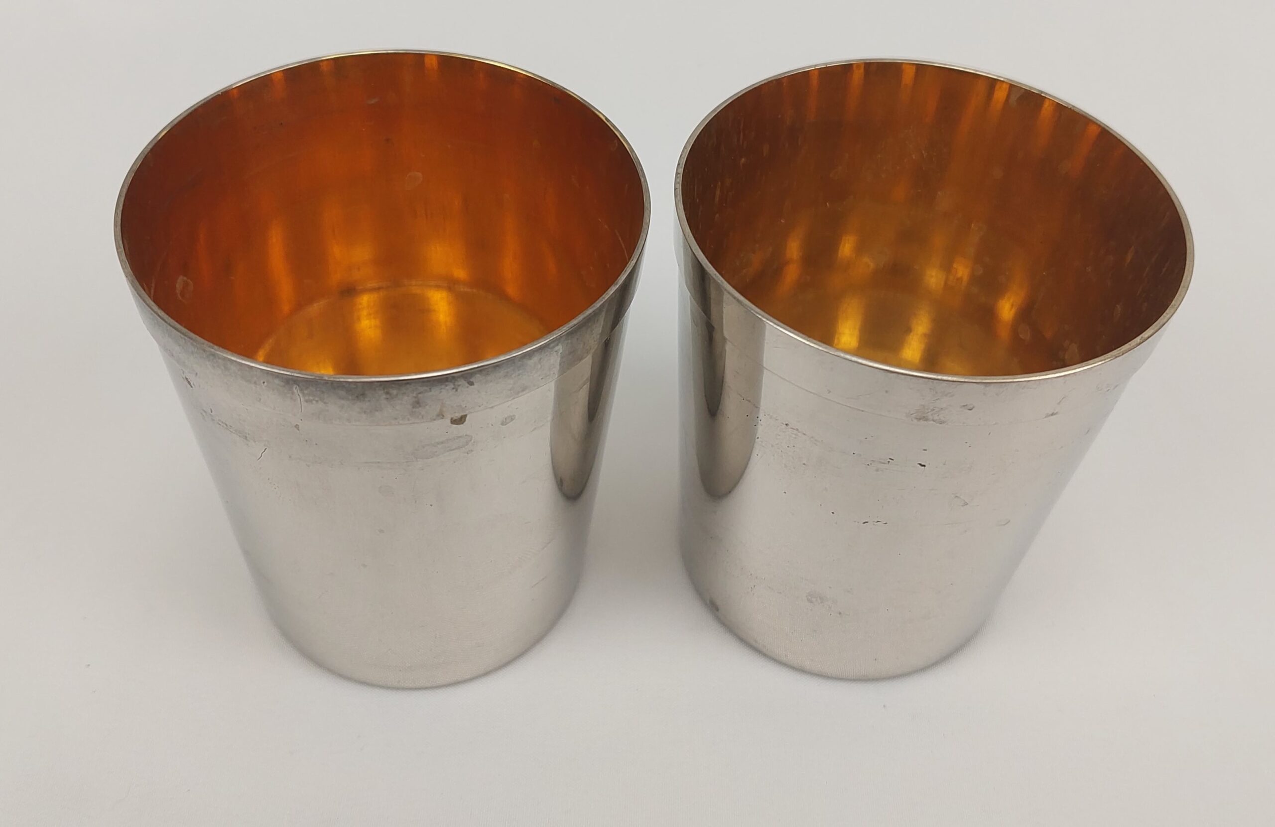 Circa 1920 Set Of 4 Silver Plated And Gilt Cased Stirrup Cups By Aspery - Image 7