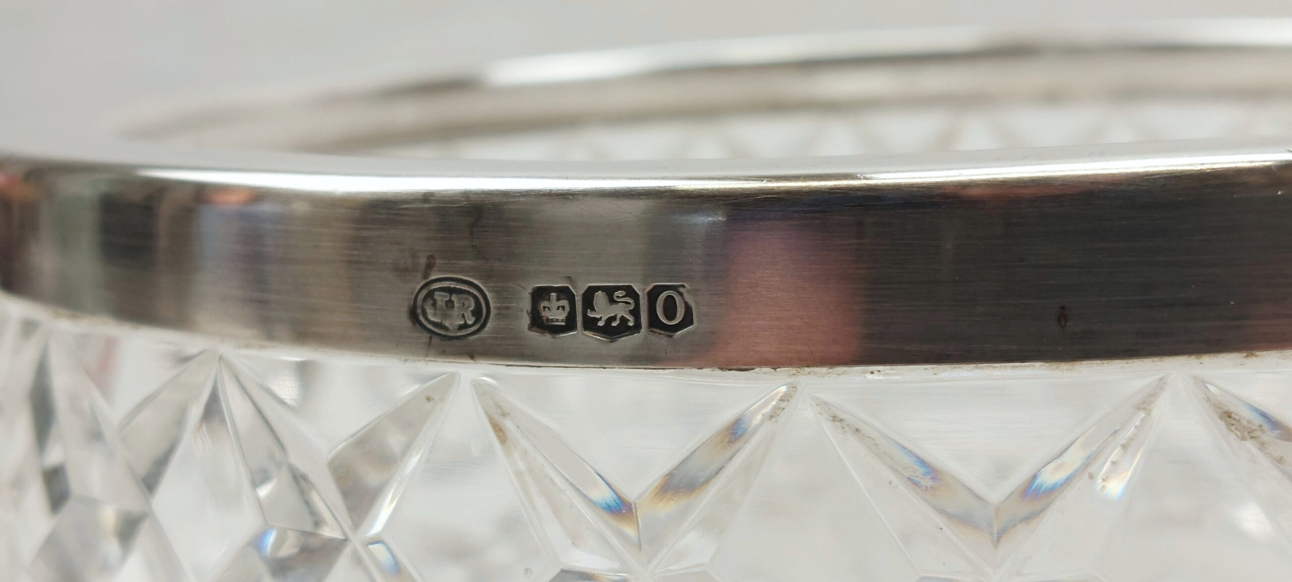 Cut Glass Bowl With 1931 Sheffield Silver Rim - Image 8