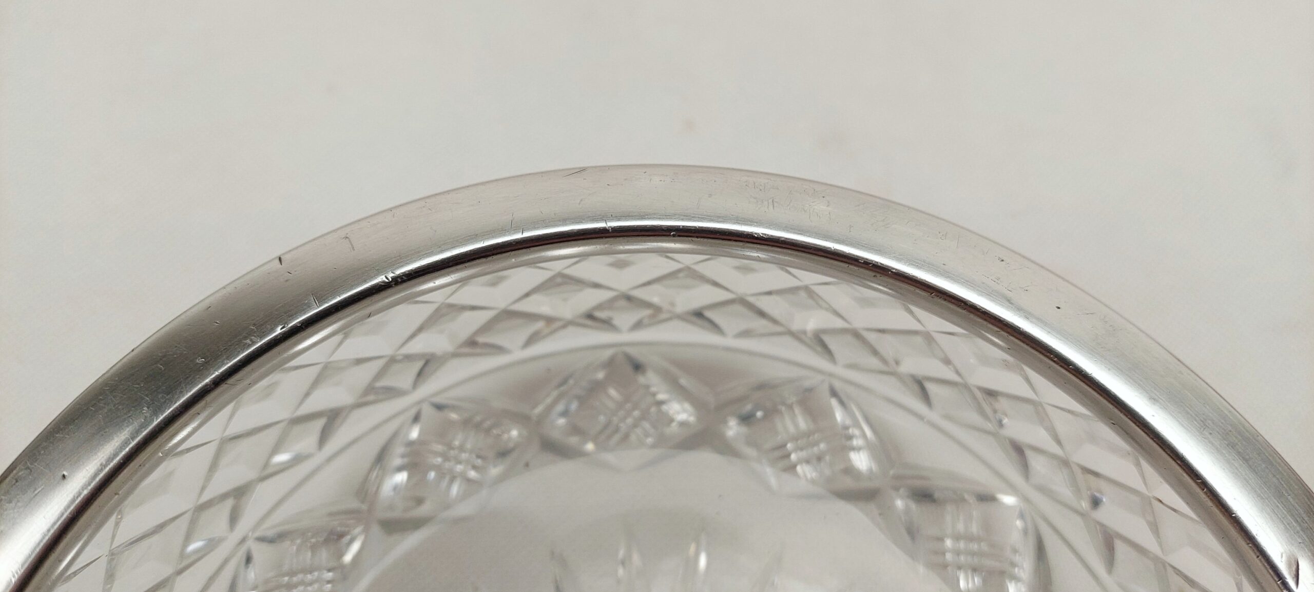 Cut Glass Bowl With 1931 Sheffield Silver Rim - Image 6