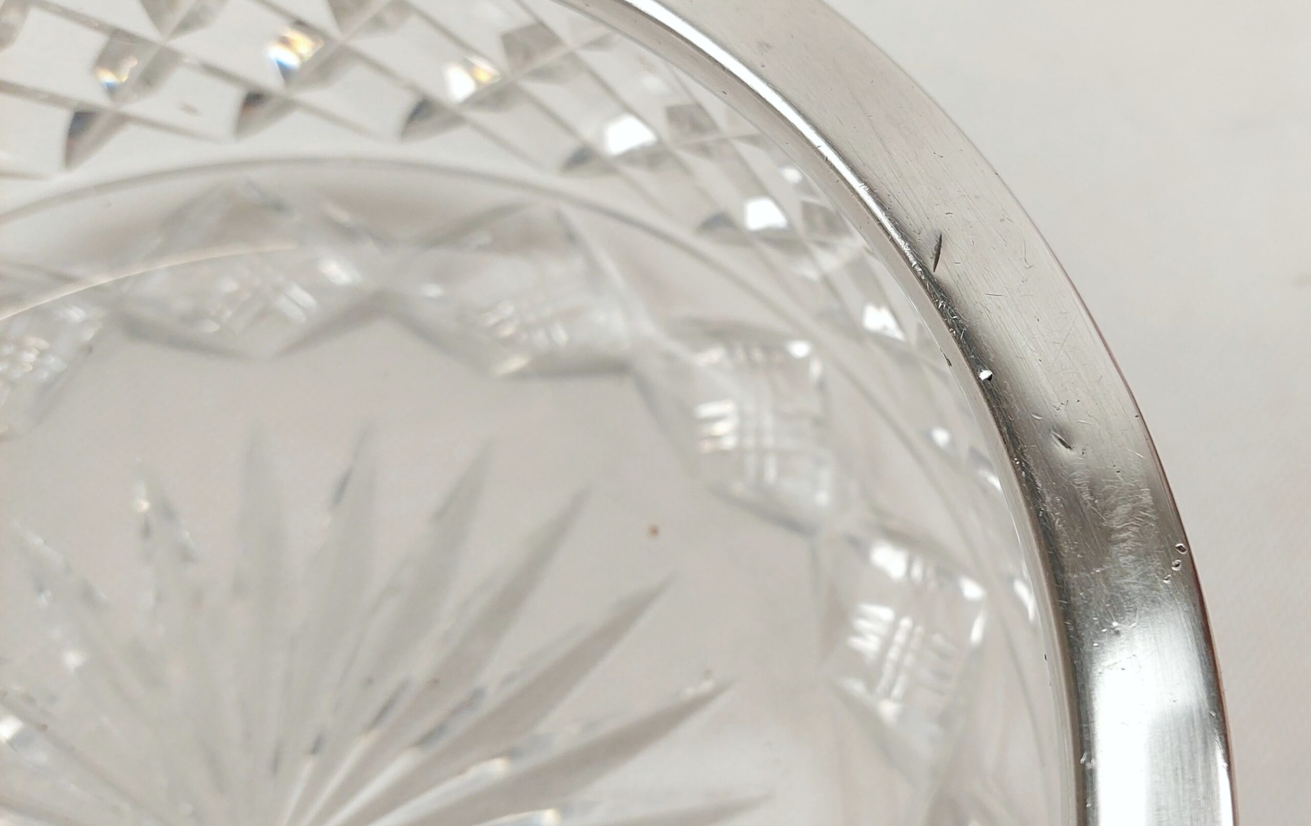 Cut Glass Bowl With 1931 Sheffield Silver Rim - Image 5