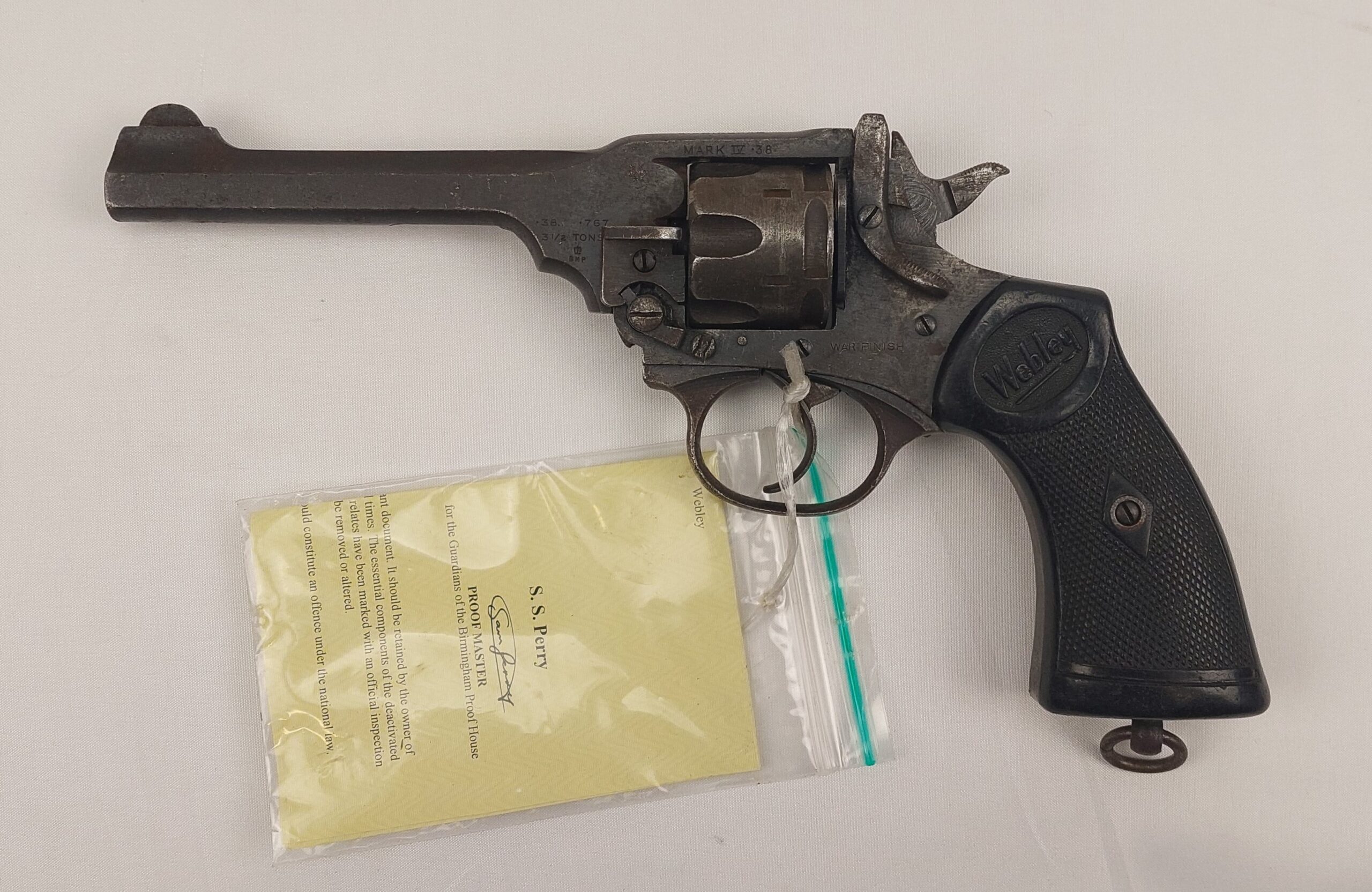 EU Spec Deactivated WW2 Webley Mark 4 Service Revolver Serial Number 83893