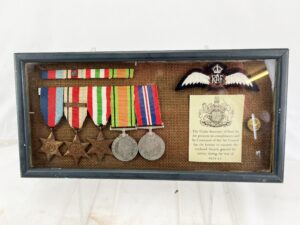 Picture Frame of RAF WW2 Medals Attributed to Sqn Leader Timson
