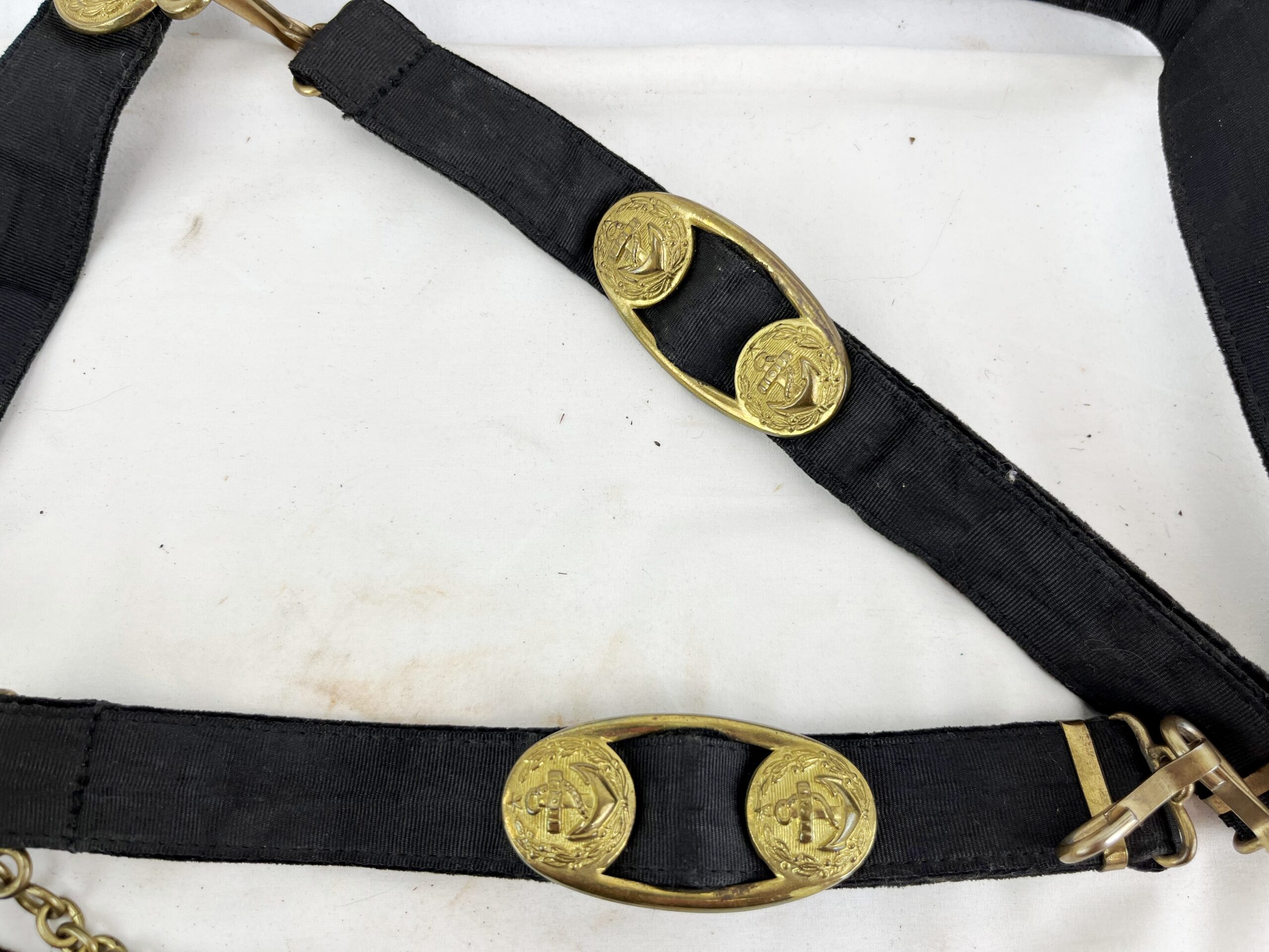 Vintage Soviet Naval Officer Dress Brass Belt - Image 4