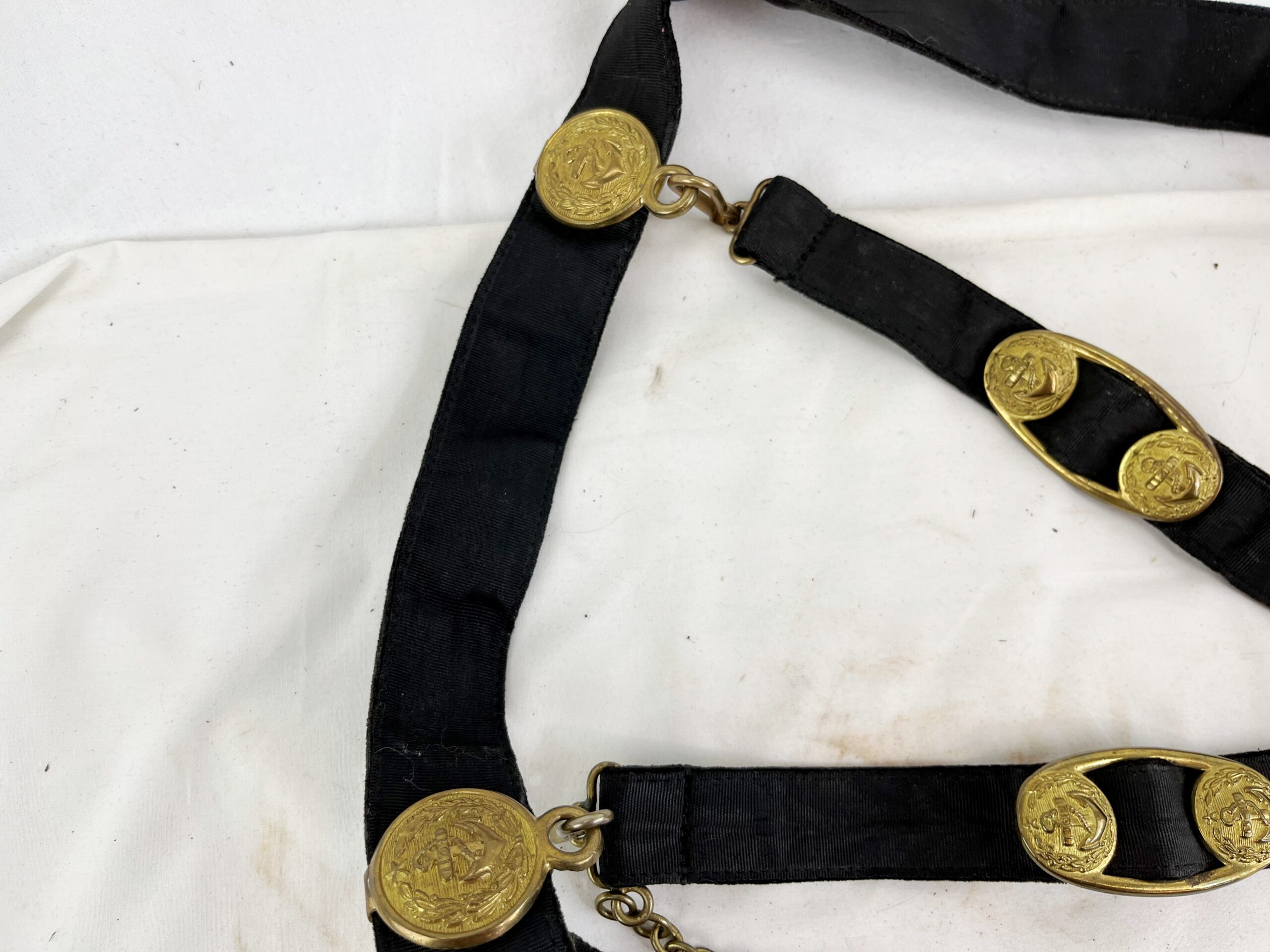 Vintage Soviet Naval Officer Dress Brass Belt - Image 5