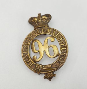 Victorian 96th Regiment Manchester Glengarry Badge