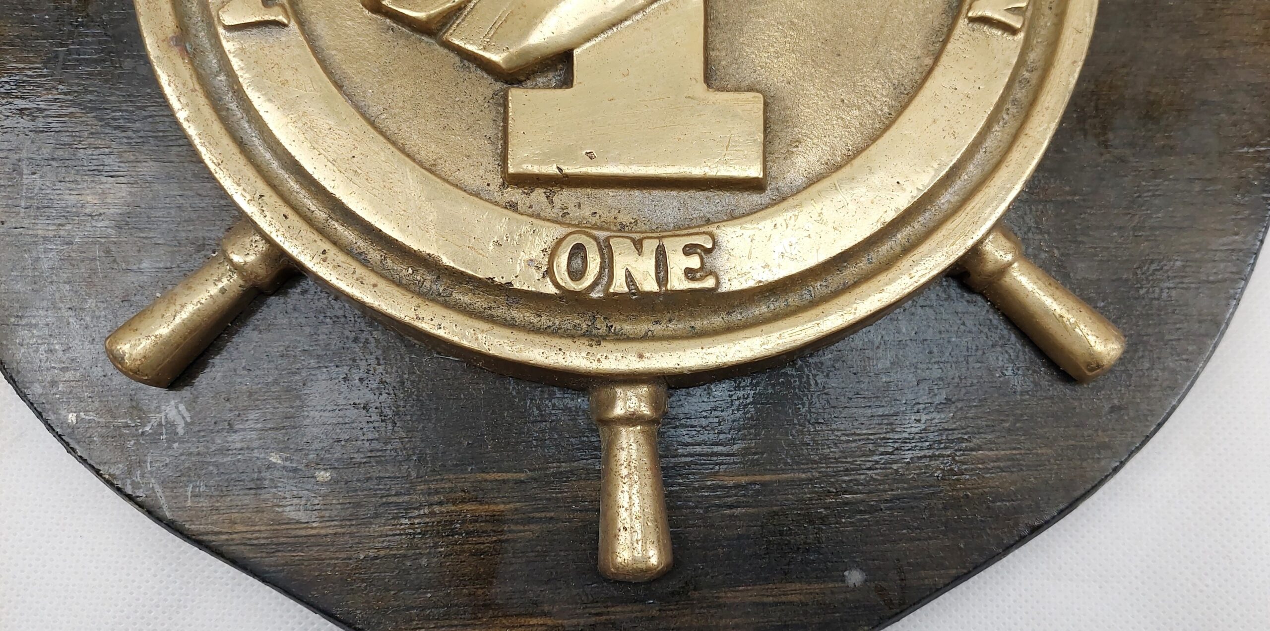 USA Amphibious Construction Battalion One Brass Badge On Shield - Image 3