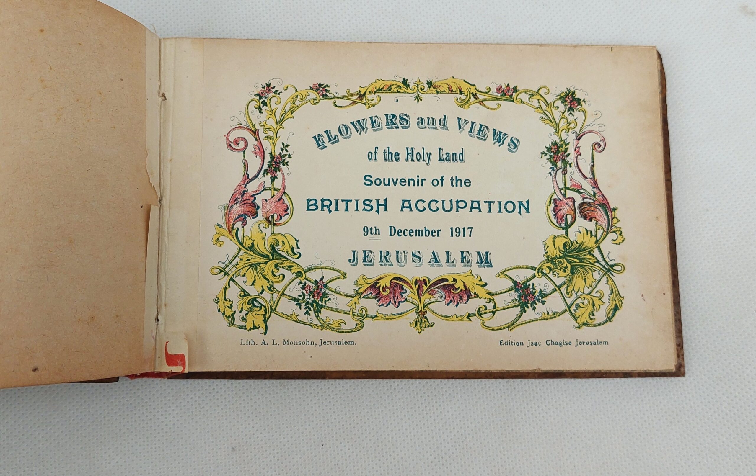 WW1 Era Jerusalem Wooden Bound Postcard Album - Image 9