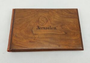 WW1 Era Jerusalem Wooden Bound Postcard Album