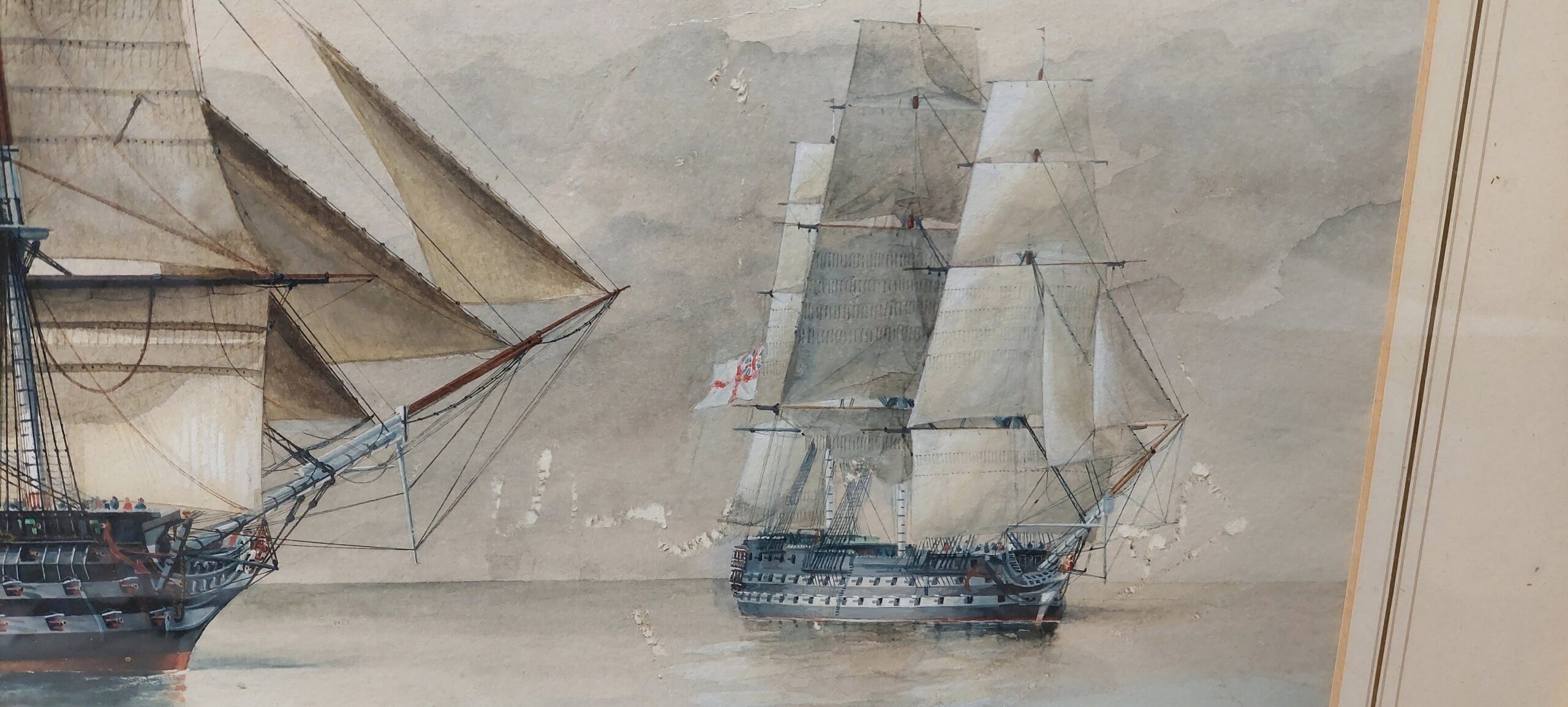 1893 Watercolour Of H.M.S. Victory And Ships Of The British Fleet Off Cadiz October 1806 By S. Hood - Image 9