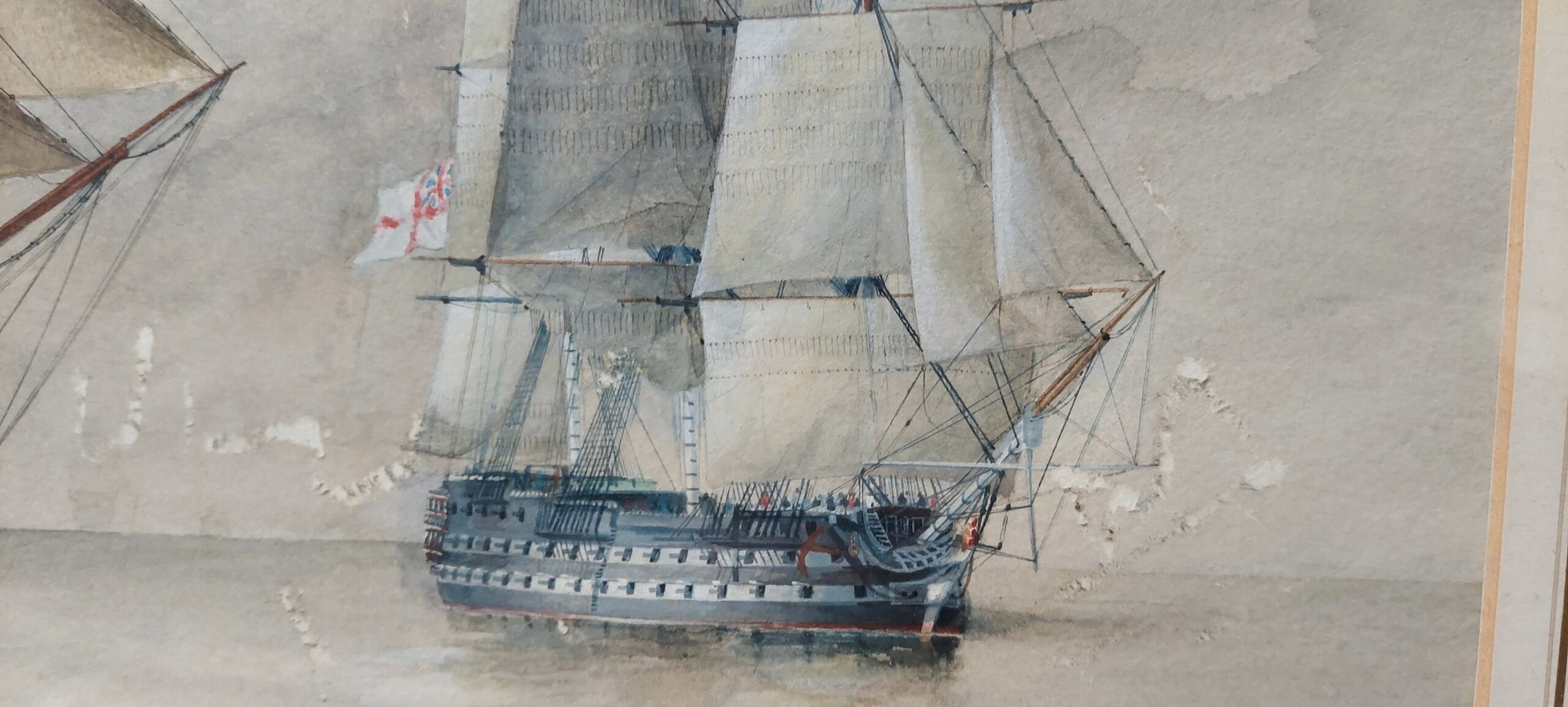 1893 Watercolour Of H.M.S. Victory And Ships Of The British Fleet Off Cadiz October 1806 By S. Hood - Image 8