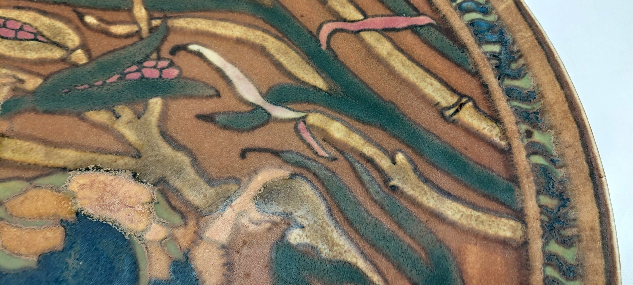 1920s Doulton Lambeth Charger By Harry Simeon And Florrie Jones Of A Perched Bird - Image 7