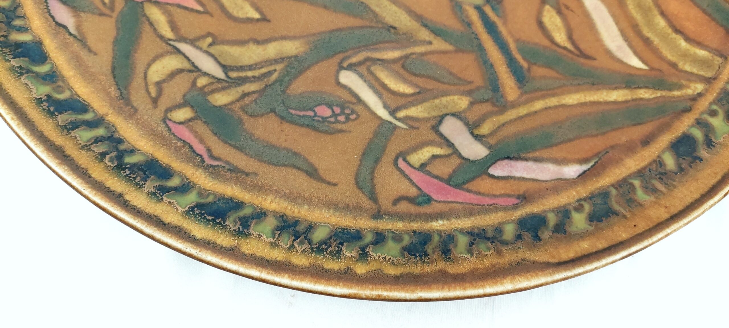 1920s Doulton Lambeth Charger By Harry Simeon And Florrie Jones Of A Perched Bird - Image 6