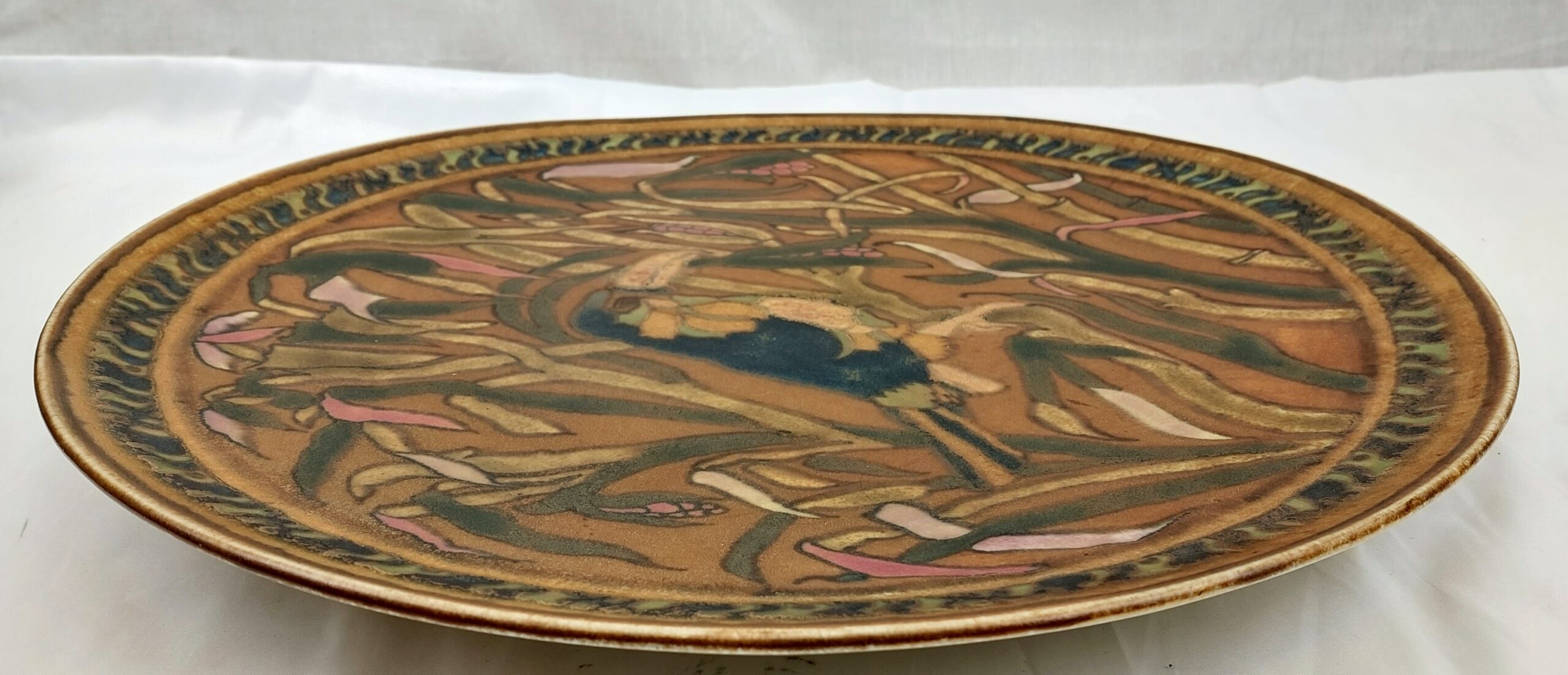 1920s Doulton Lambeth Charger By Harry Simeon And Florrie Jones Of A Perched Bird - Image 5