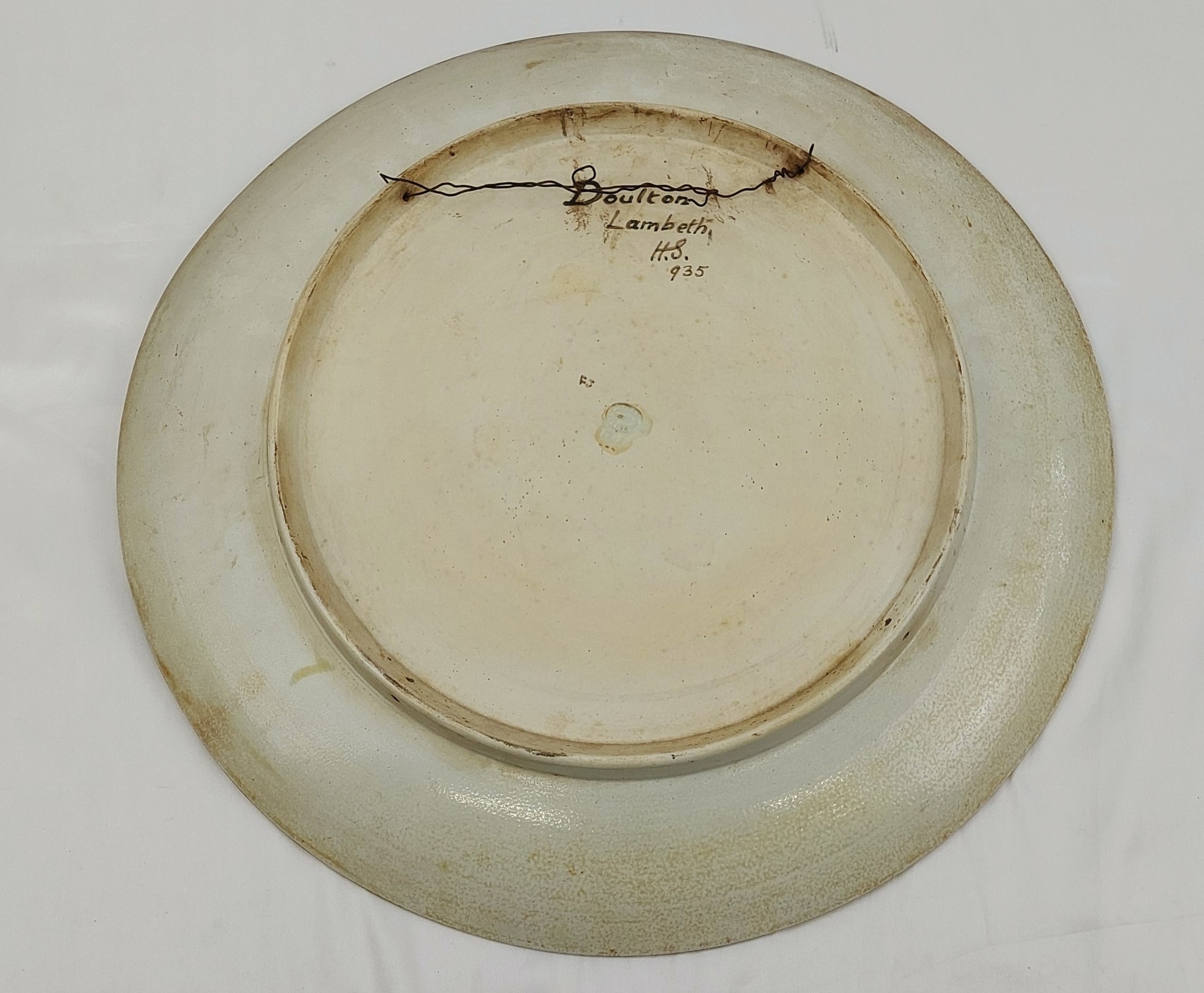 1920s Doulton Lambeth Charger By Harry Simeon And Florrie Jones Of A Perched Bird - Image 4