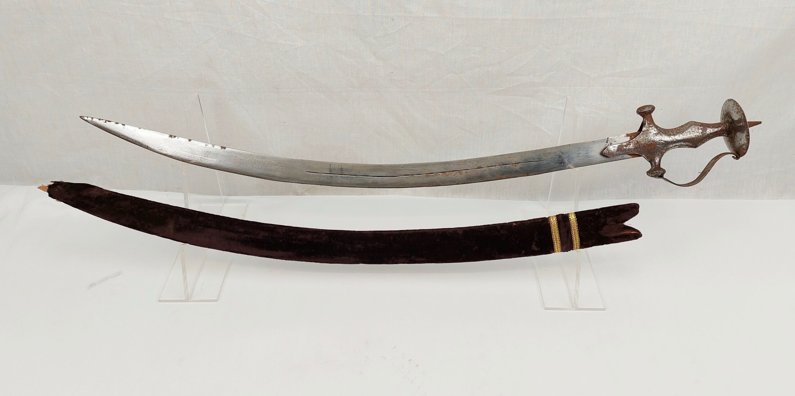 Antique Indian Tulwar And Scabbard #3 - Image 12
