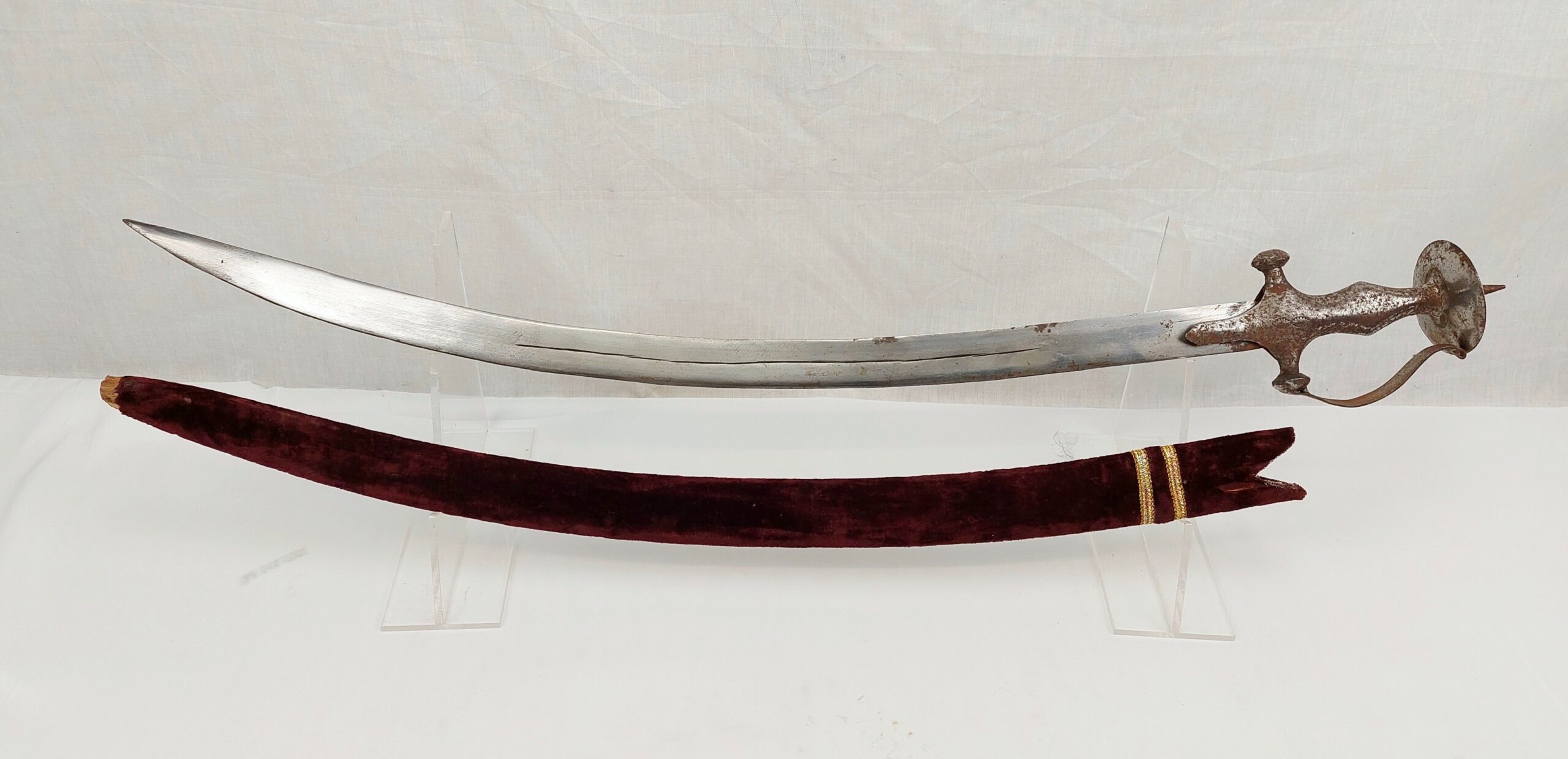 Antique Indian Tulwar And Scabbard #4 - Image 11