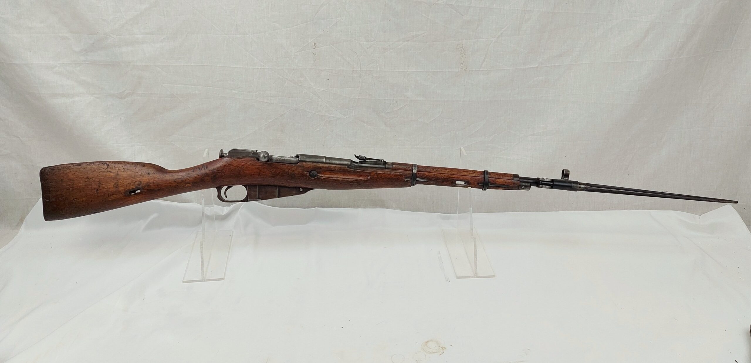 Deactivated 1955 M1944 Russian Chinese Issued Mosin Nagant Carbine Rifle With Folding Bayonet