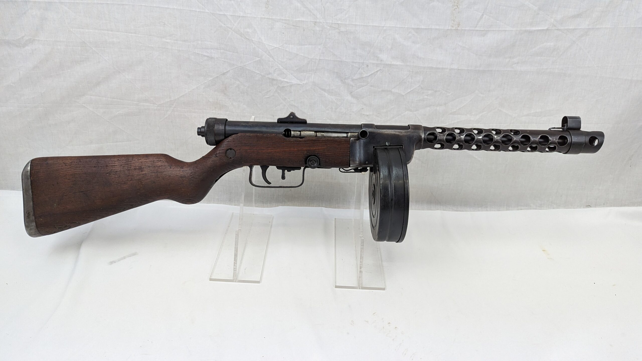 Deactivated Yugoslavian M49 SMG Submachine Gun With Drum Magazine