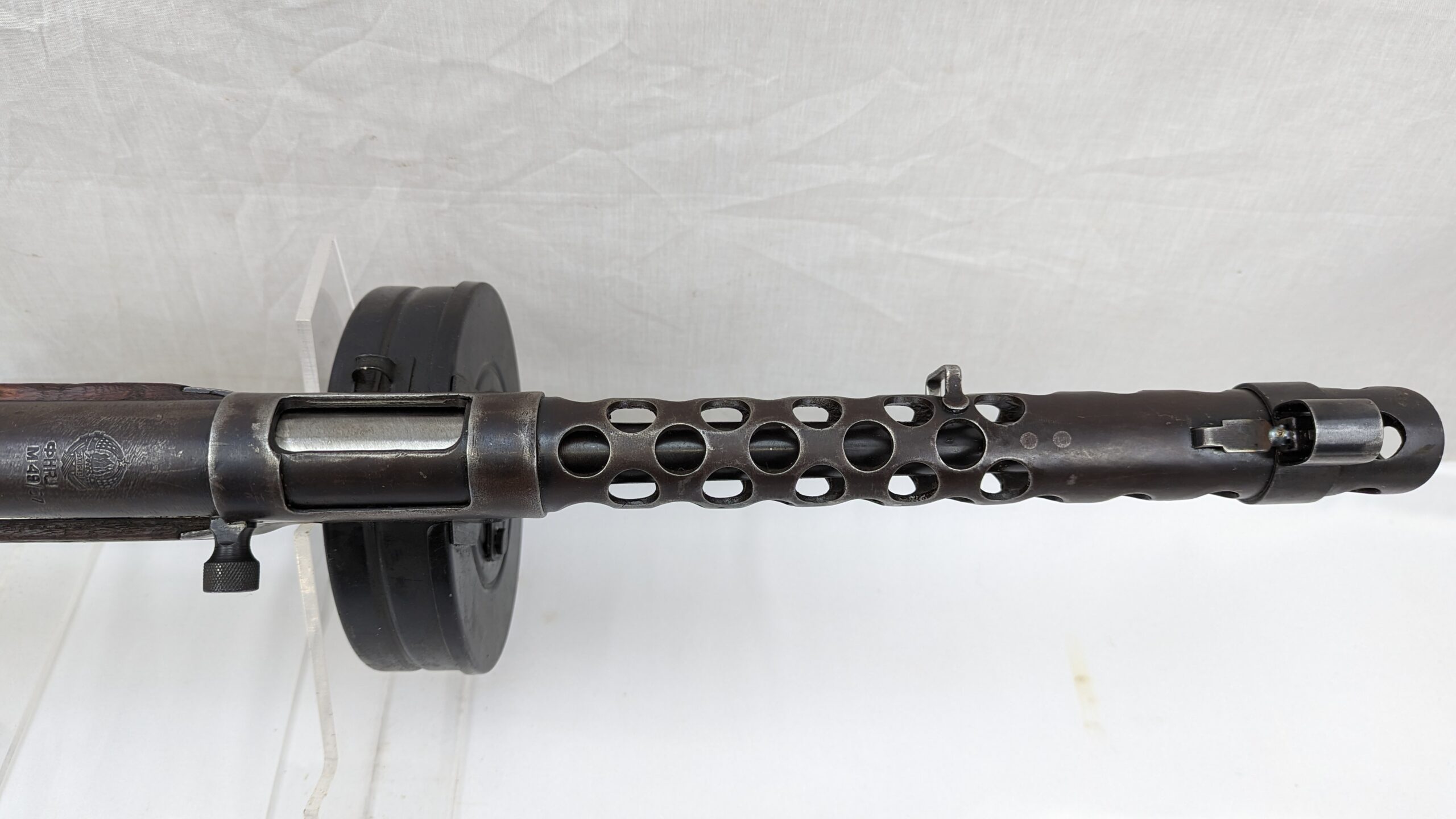 Deactivated Yugoslavian M49 SMG Submachine Gun With Drum Magazine - Image 12