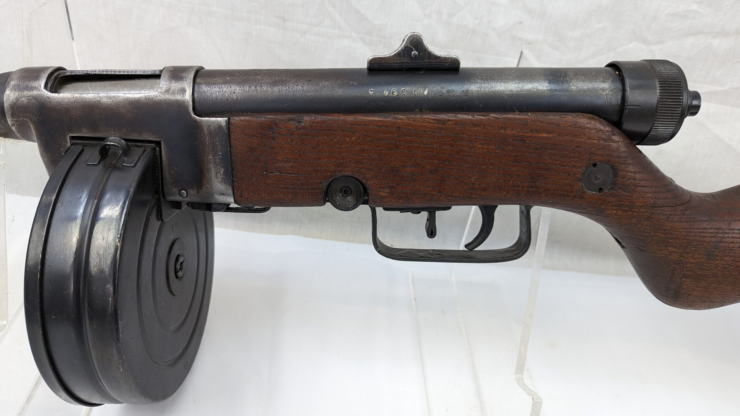Deactivated Yugoslavian M49 SMG Submachine Gun With Drum Magazine - Image 7