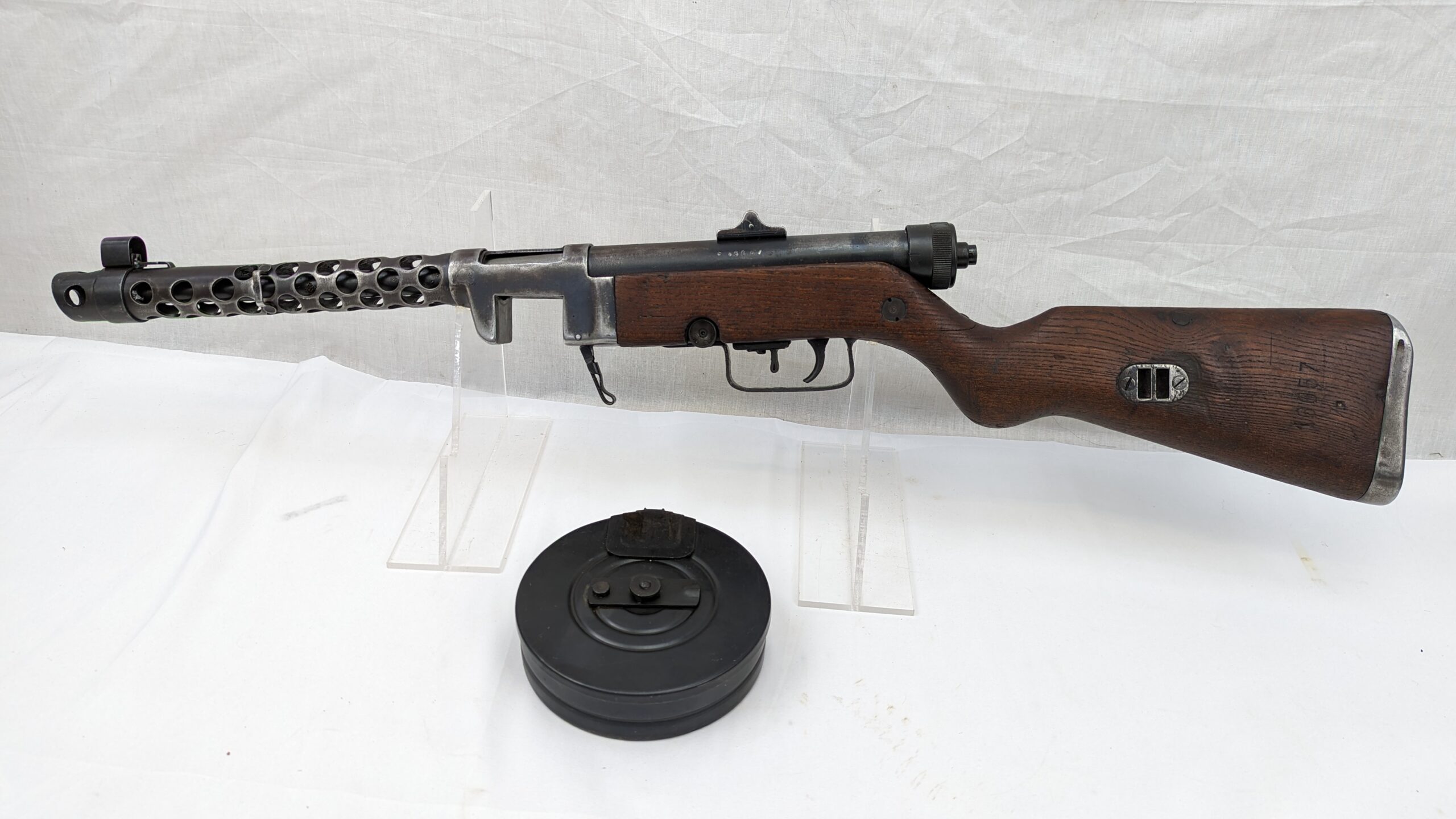 Deactivated Yugoslavian M49 SMG Submachine Gun With Drum Magazine - Image 3