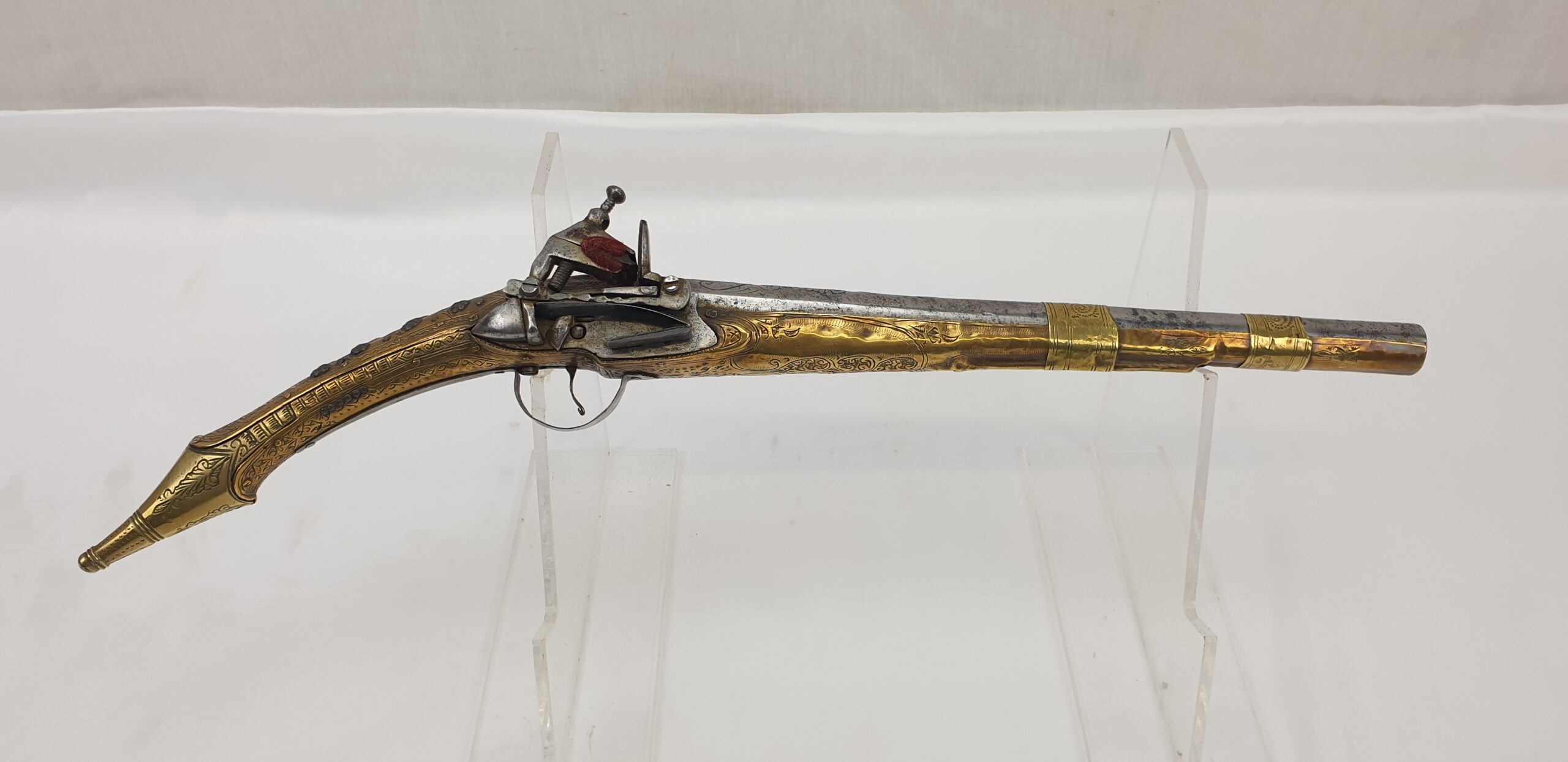 Early 19th Century Classic Albanian Miquelet Rat Tailed Pistol