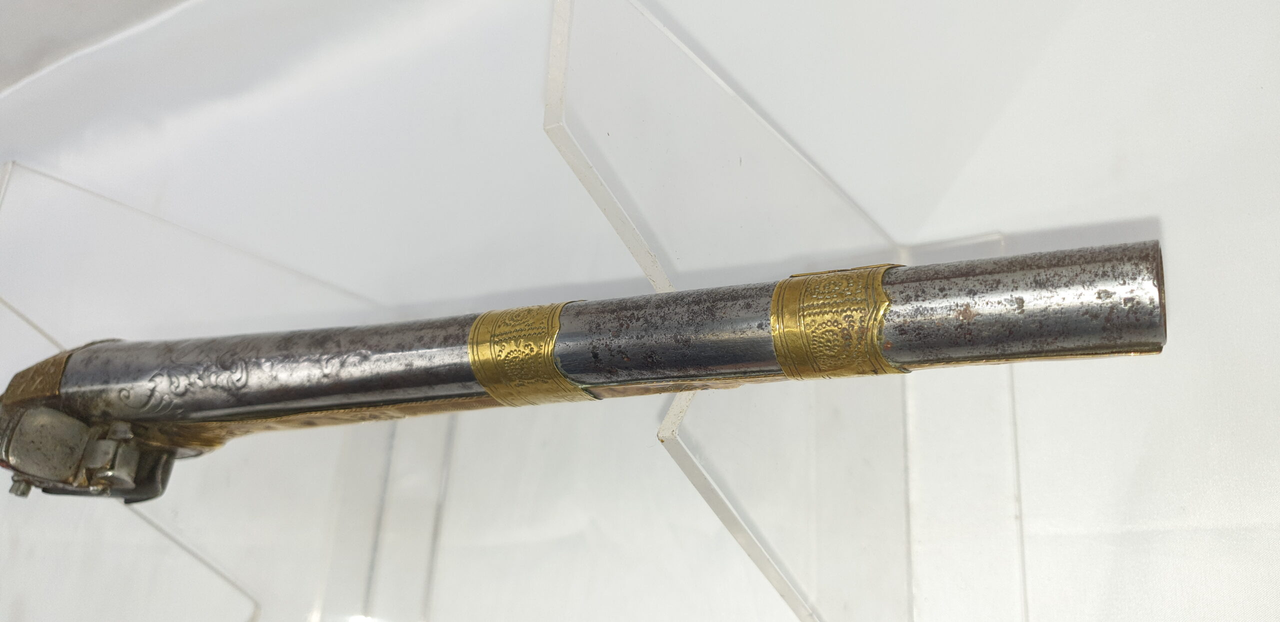 Early 19th Century Classic Albanian Miquelet Rat Tailed Pistol - Image 4