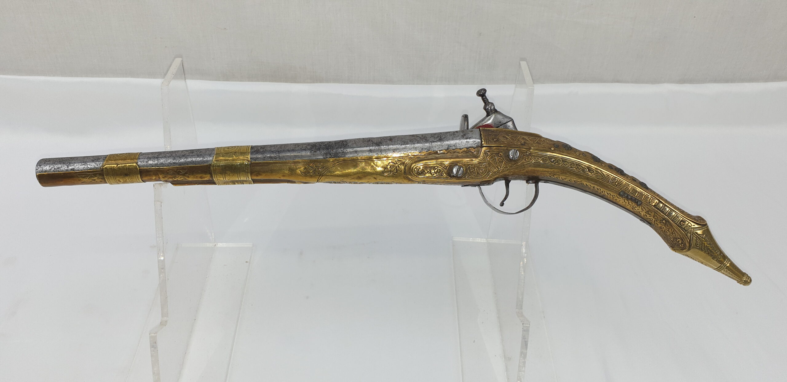 Early 19th Century Classic Albanian Miquelet Rat Tailed Pistol - Image 7