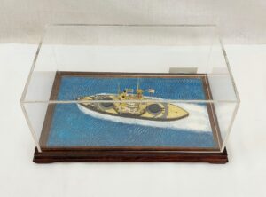 Fine Small Cased Scratch Built Model Of HMS Nile Battleship (1891)