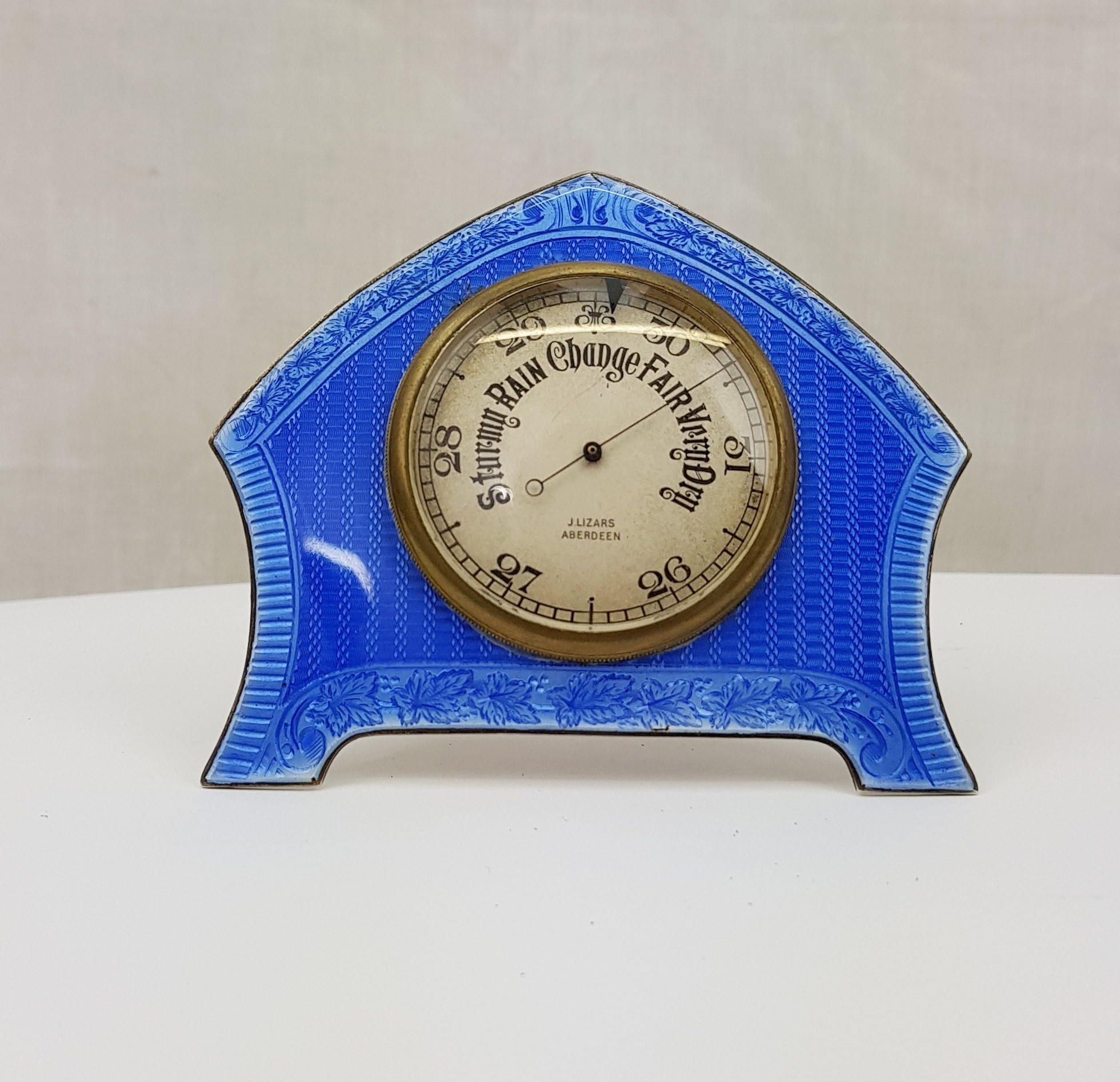 Fine Victorian Guilloche Enamel On Silver Barometer By J Lizars Of Aberdeen