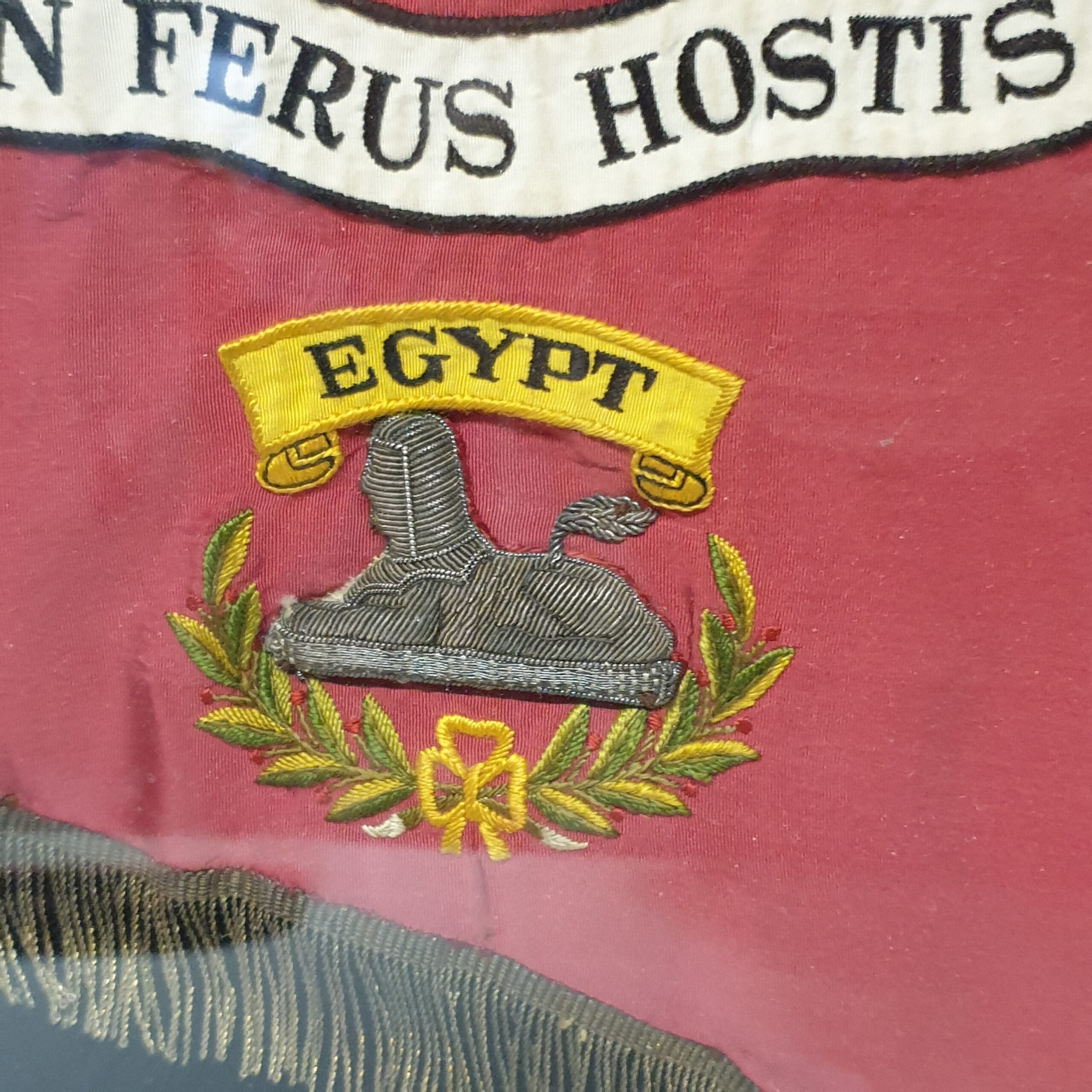 Framed 1st Battalion Scots Guard Trumpet Bagpipe Banner - Image 7
