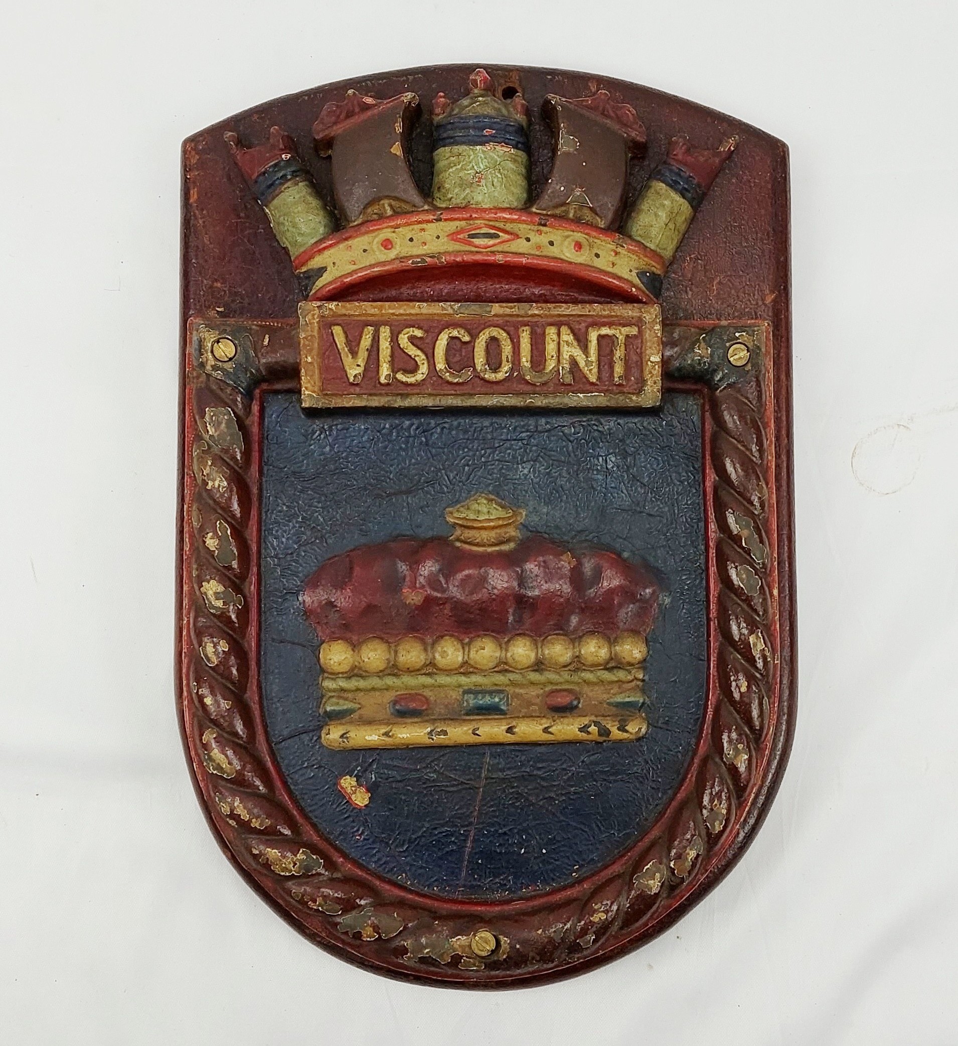 HMS Viscount (D92) V Class Destroyer Bridge Screen Badge