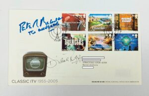 Patrick Macnee & Diana Rigg Signed Royal Mail First Day Cover Classic ITV Stamps