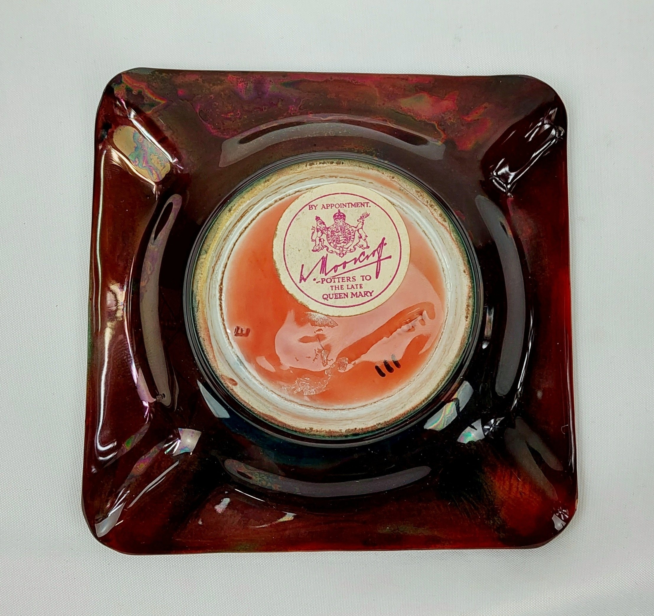 William Moorcroft Flambé Clematis Pattern Ashtray - Image 3