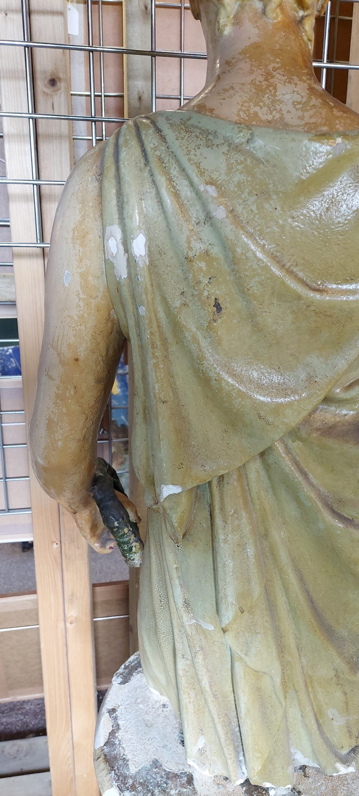 Circa 1800 Plaster Figure of Lady on Column Base - Image 10
