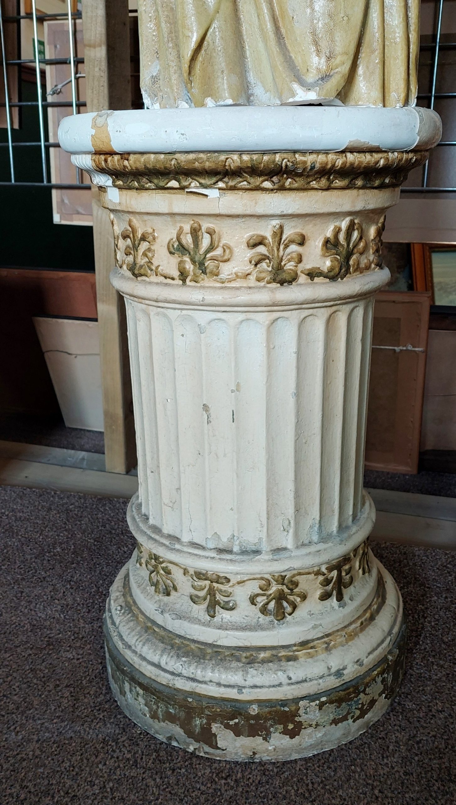 Circa 1800 Plaster Figure of Lady on Column Base - Image 13